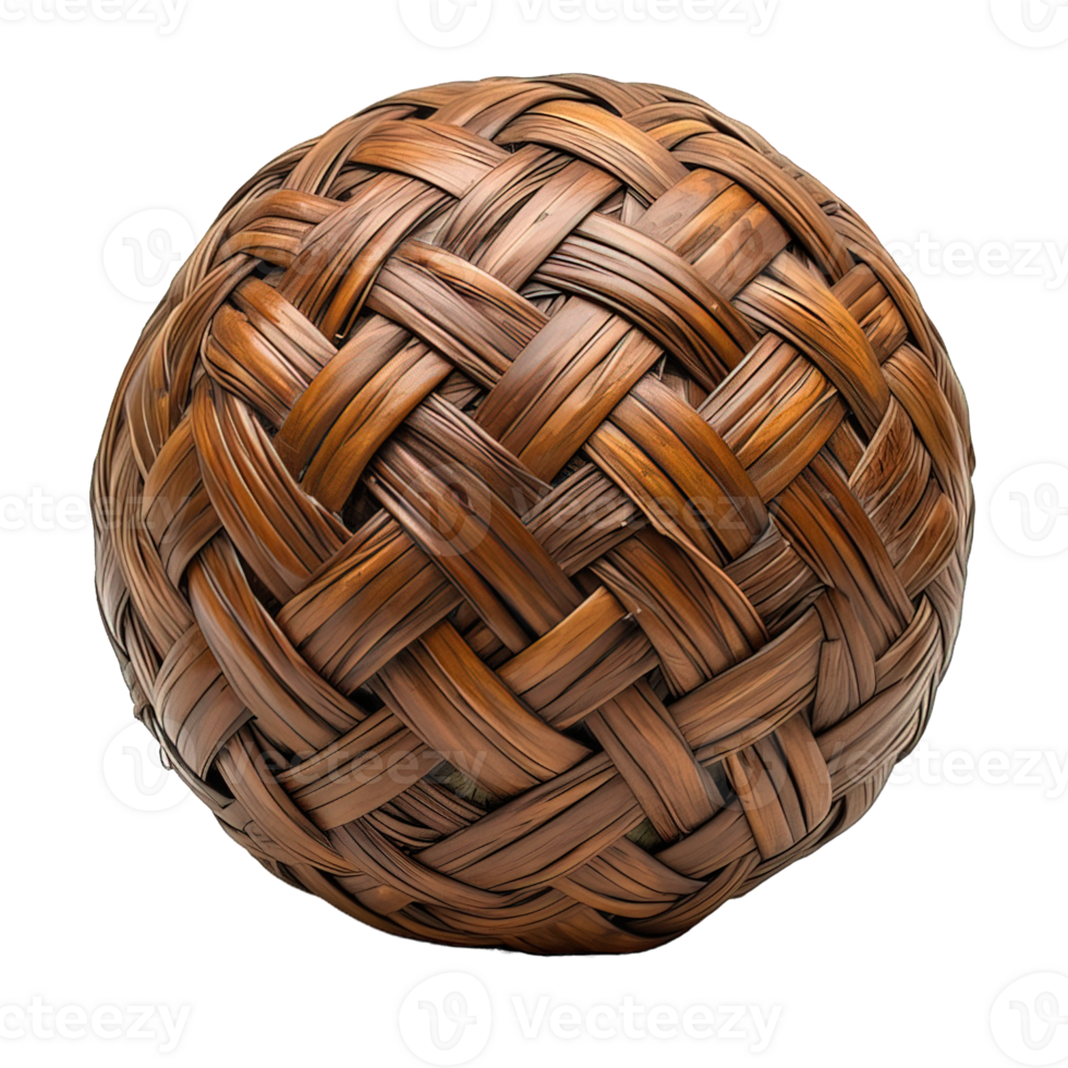 AI generated takraw ball isolated on transparent background ,rattan ball png ,generative ai