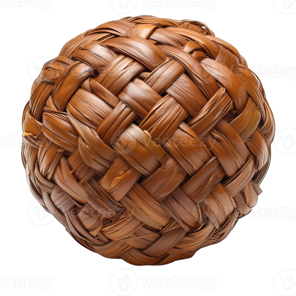 AI generated takraw ball isolated on transparent background ,rattan ball png ,generative ai