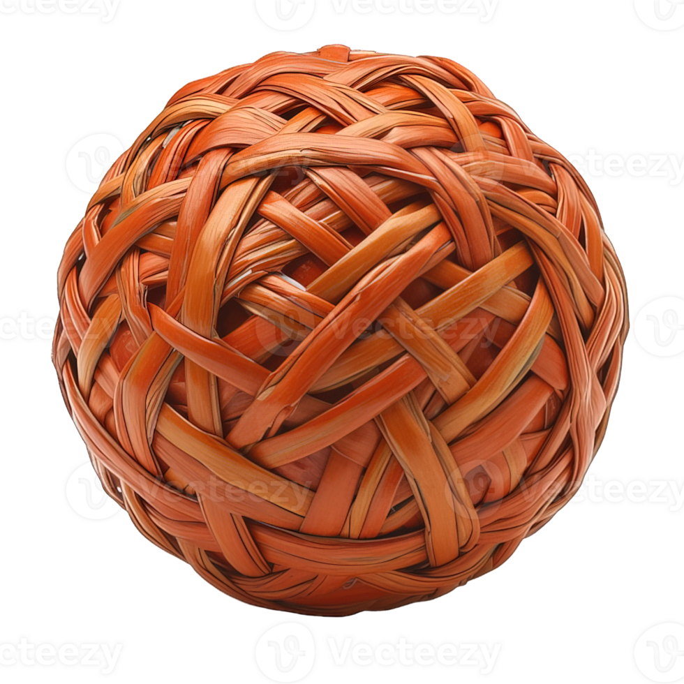 AI generated takraw ball isolated on transparent background ,rattan ball png ,generative ai