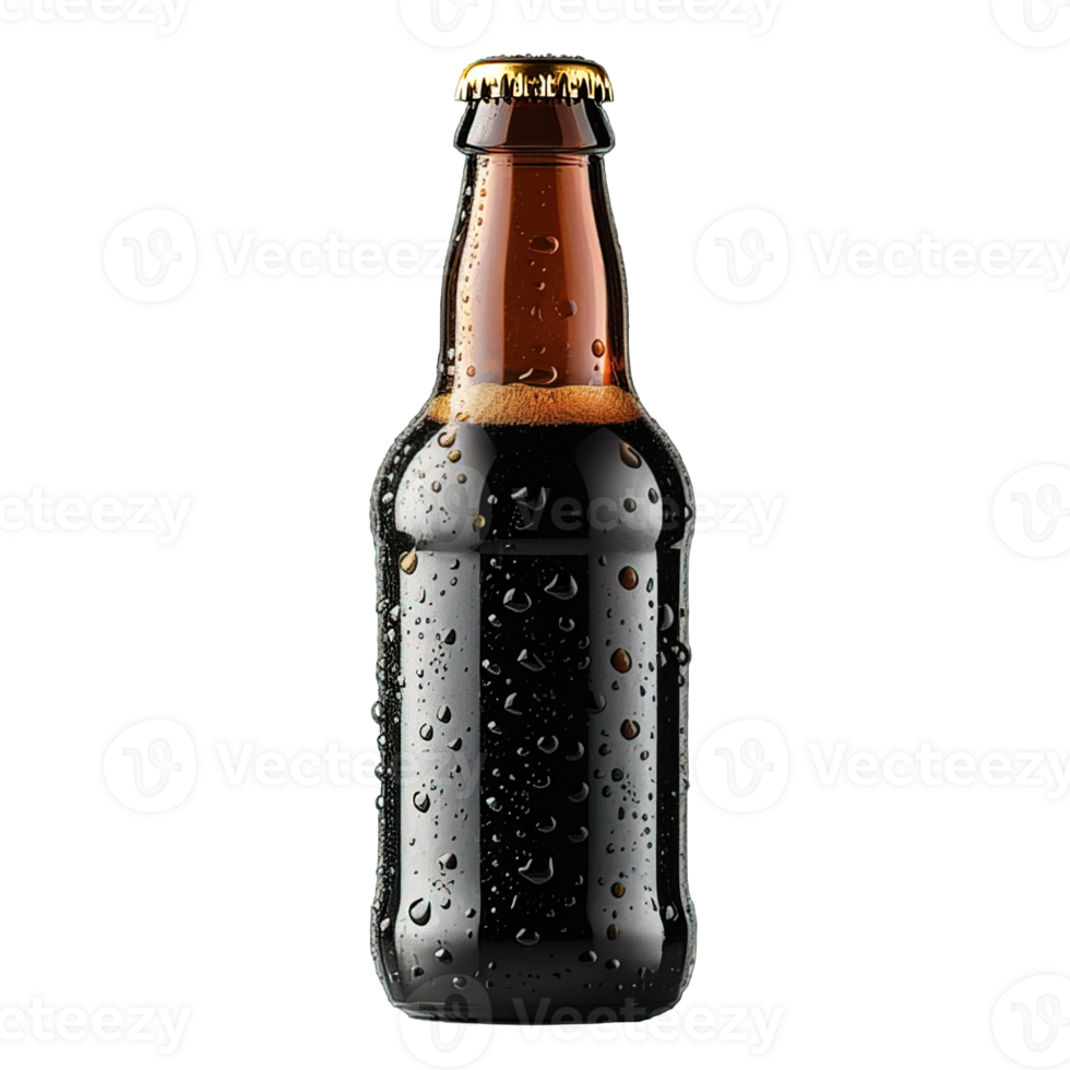 AI generated beer bottle isolated on transparent background ,beer bottle png ,generative ai
