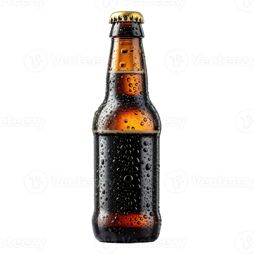 AI generated beer bottle isolated on transparent background ,beer bottle png ,generative ai