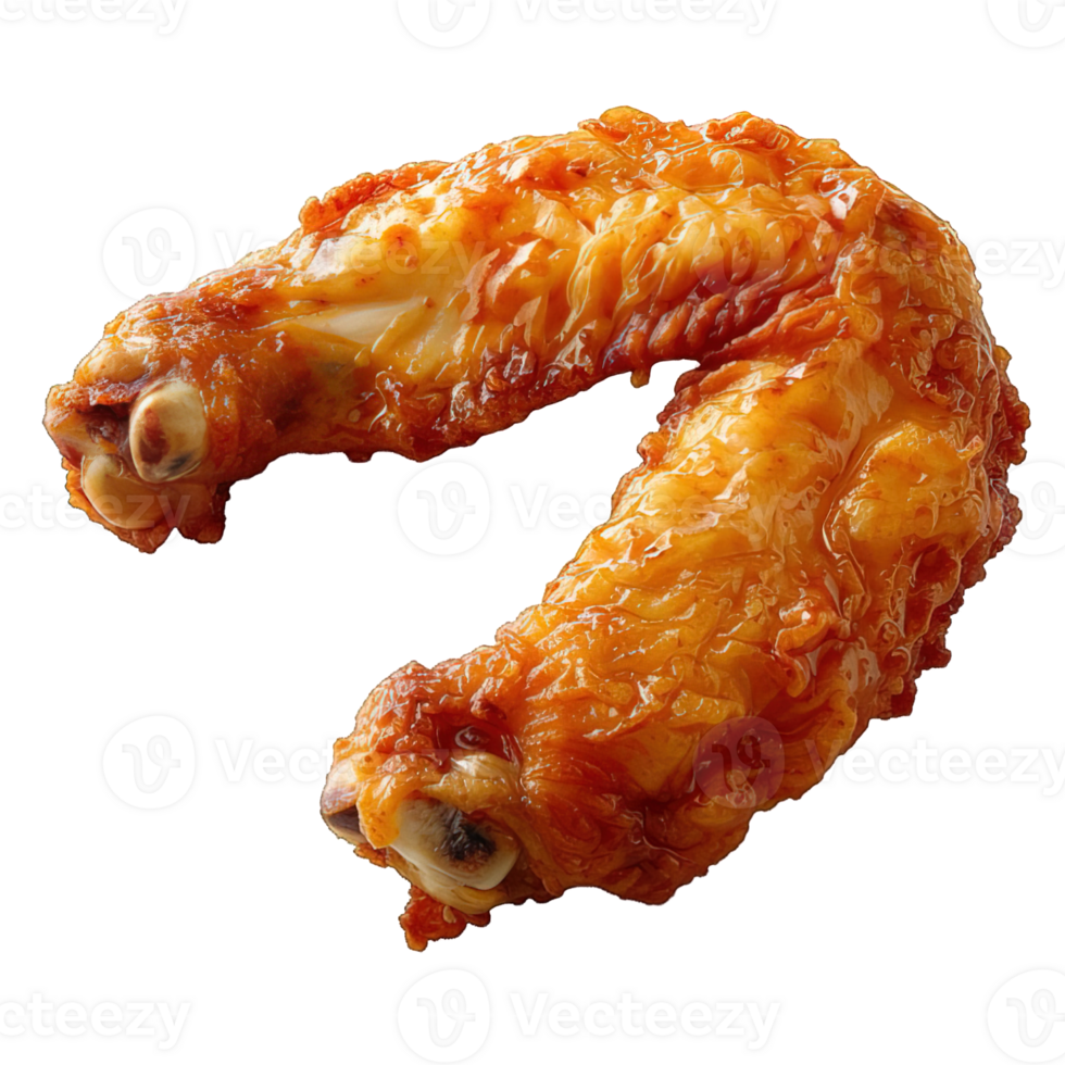 AI generated fried chicken wings isolated on transparent background ,generative ai png