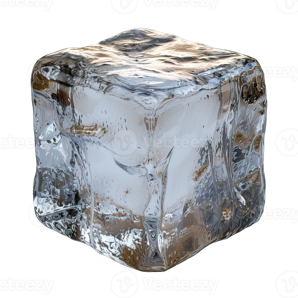 AI generated ice cube isolated on transparent background ,ice cube png ,generative ai