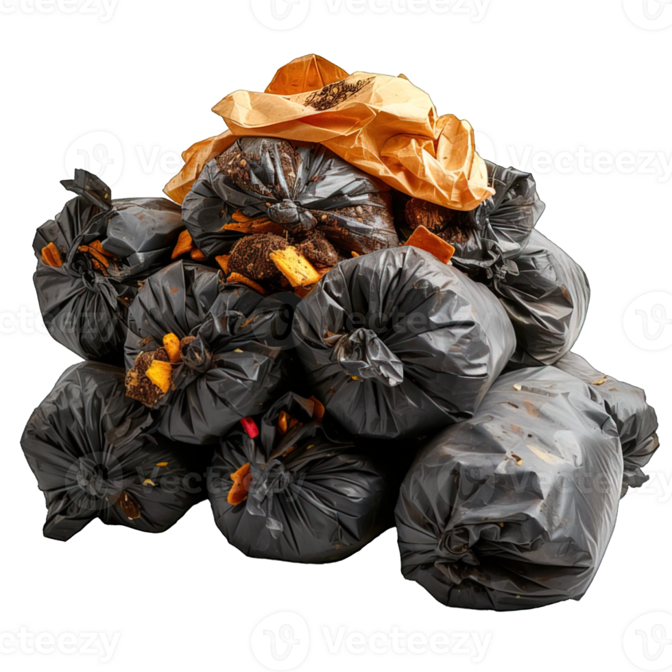 AI generated pile of plastic waste isolated on transparent background ,plastic waste png ,generative ai