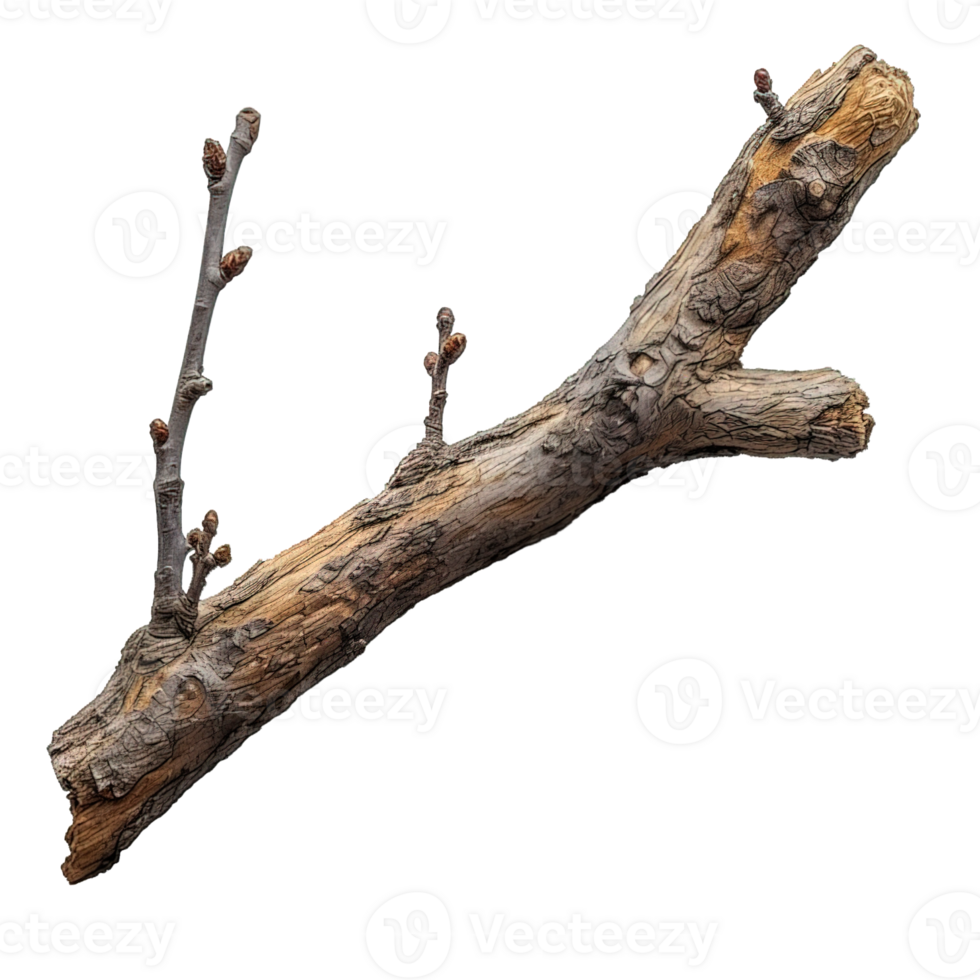 AI generated wooden branch isolated on transparent background ,dry wooden stalk ,generative ai png