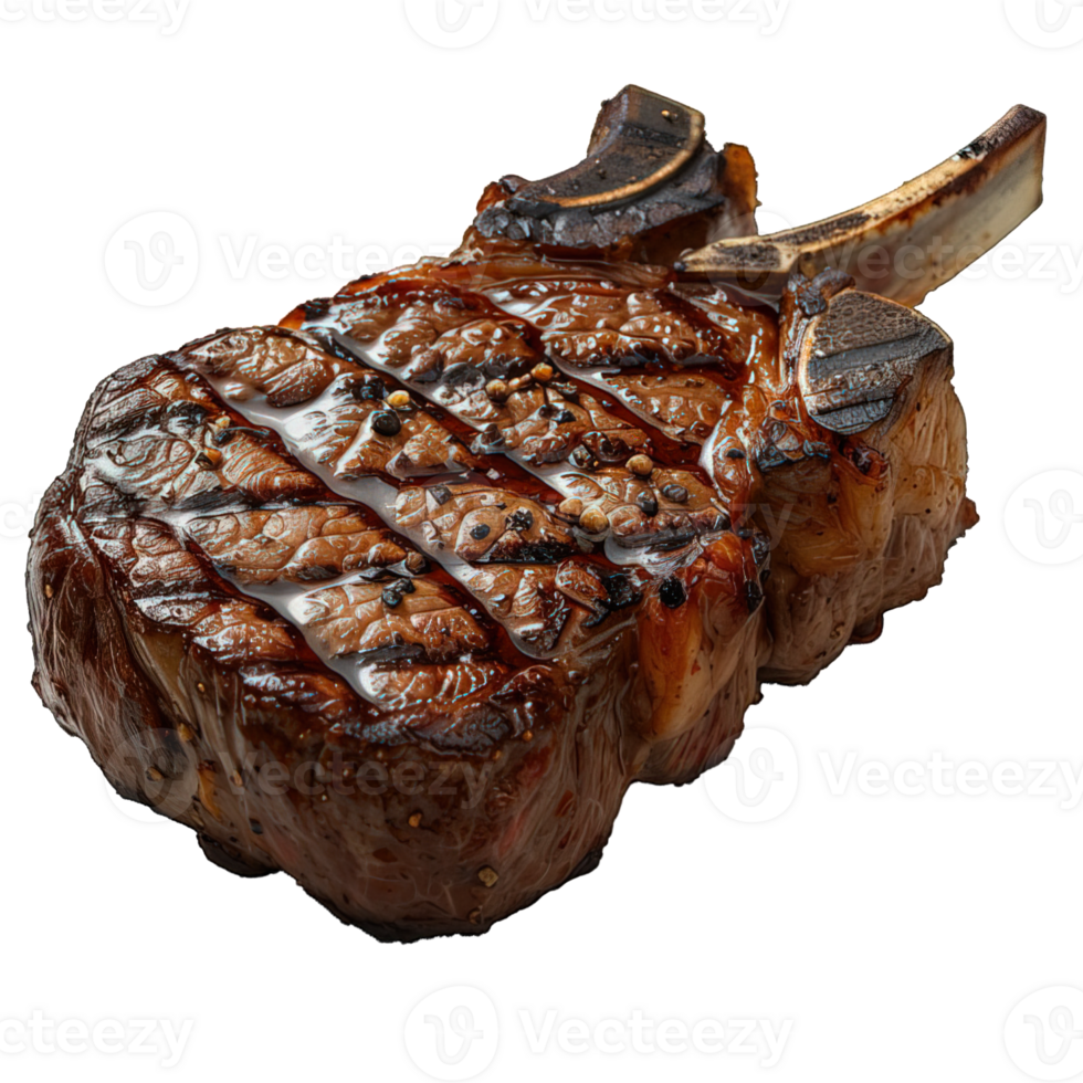 AI generated grilled beef steak isolated on transparent background ,generative ai png