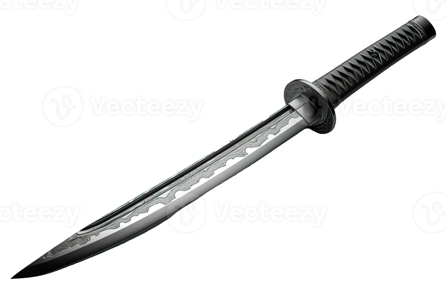 AI generated Traditional Japanese katana sword isolated on transparent background ,generative ai png
