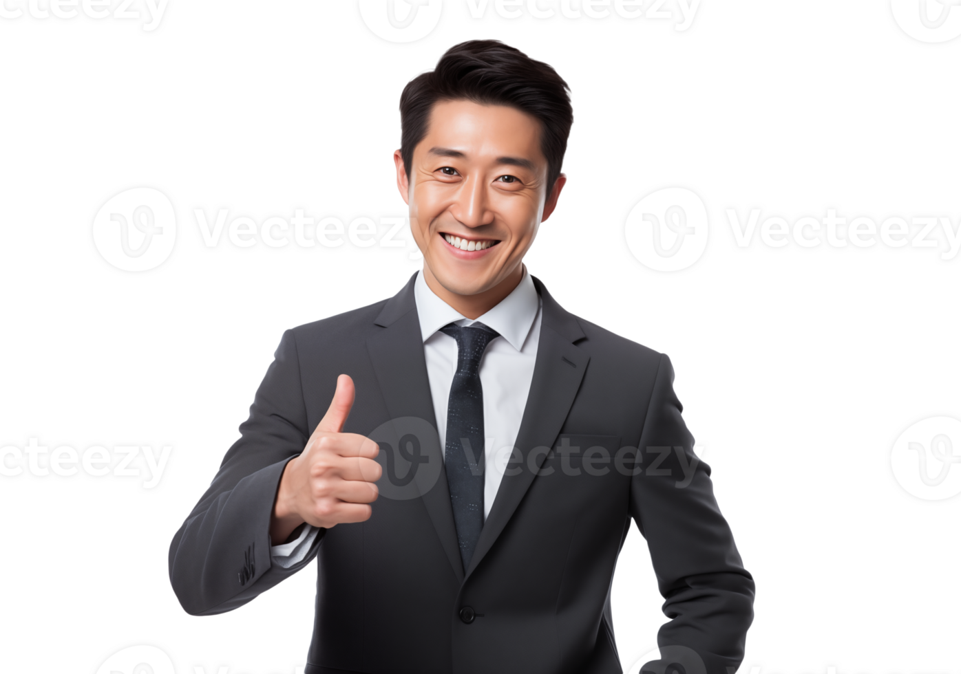 AI generated portrait of happy and joyful asian businessman png