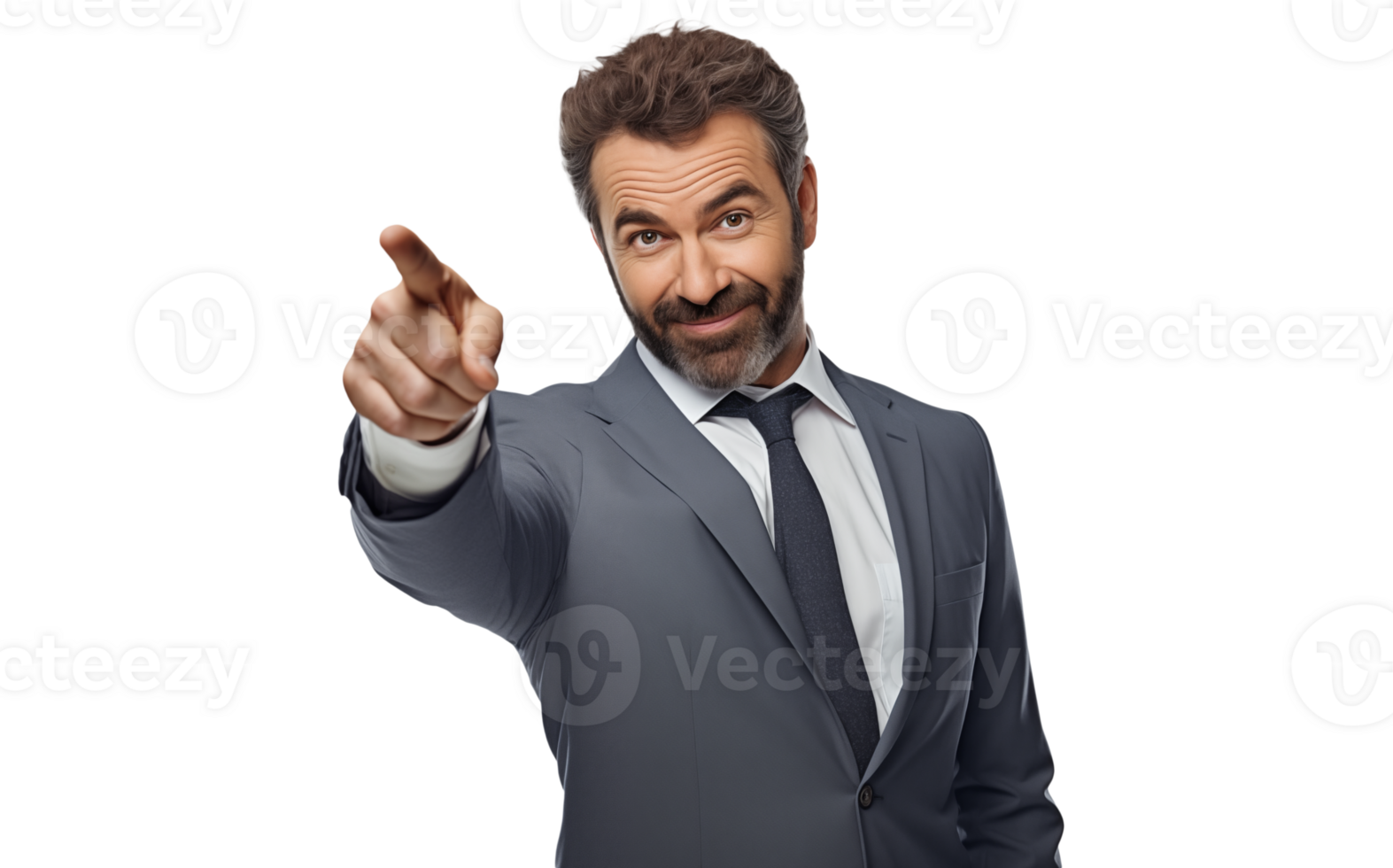 AI generated businessman pointing finger png