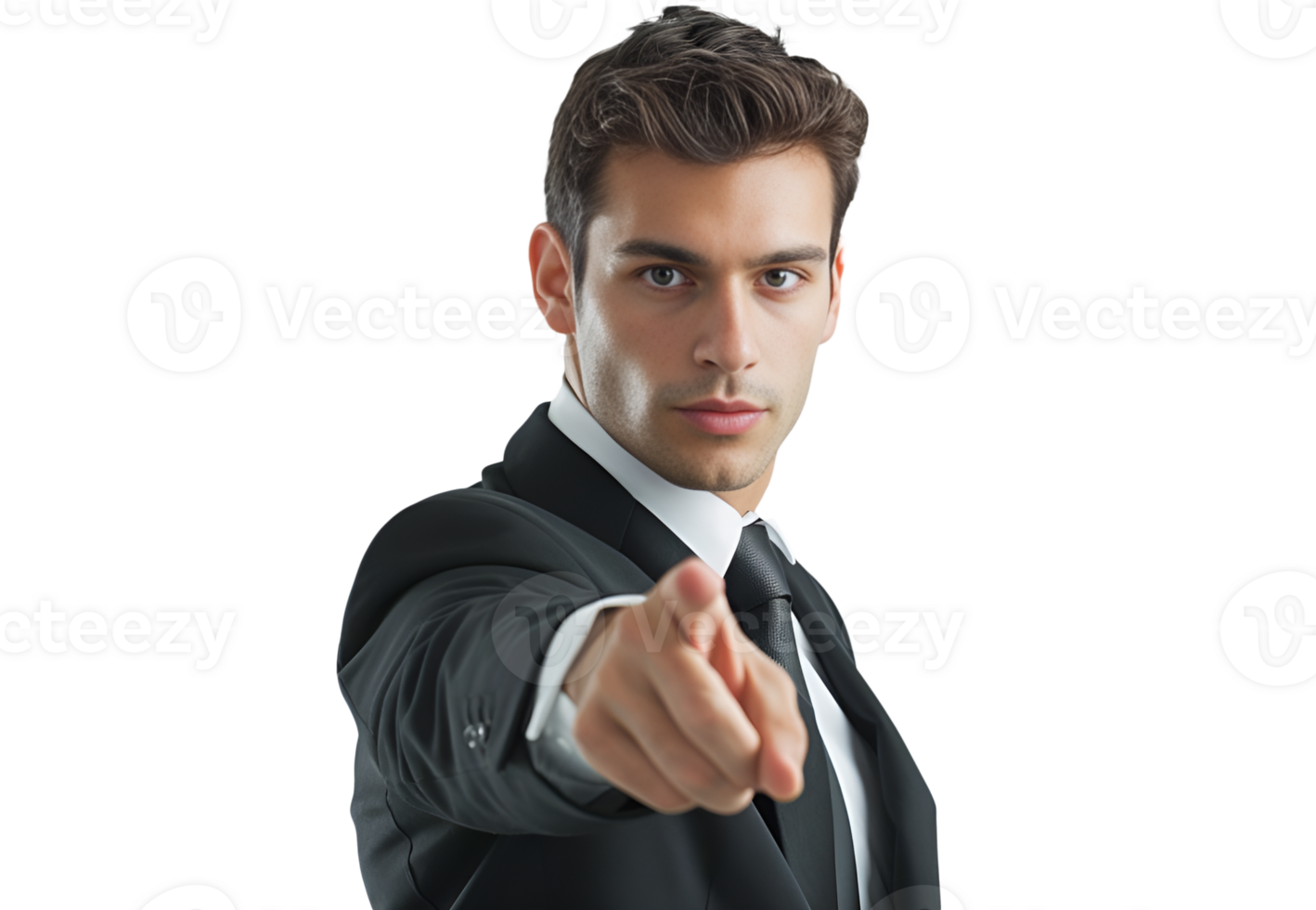 AI generated businessman pointing finger png