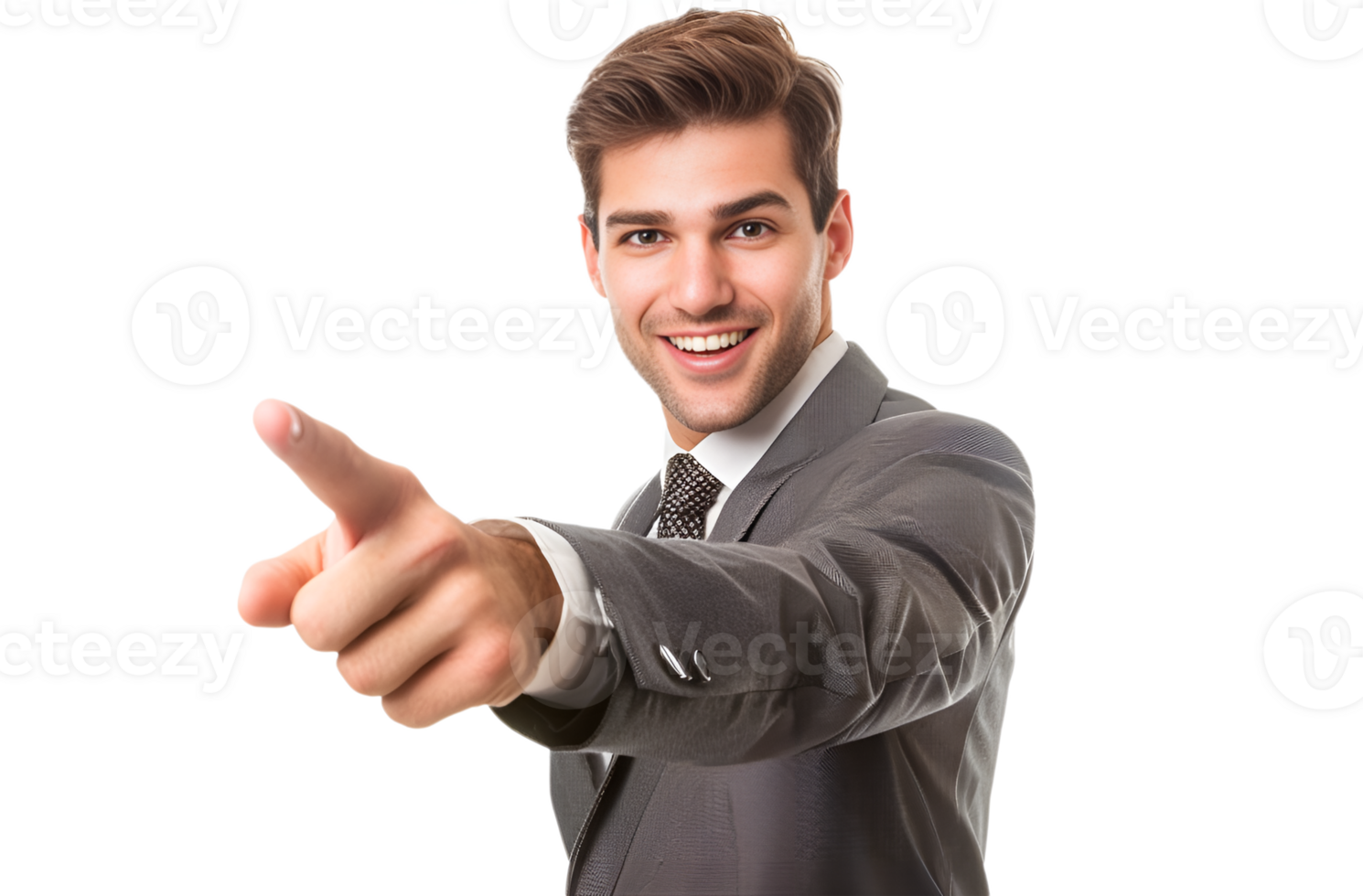 AI generated businessman pointing finger png