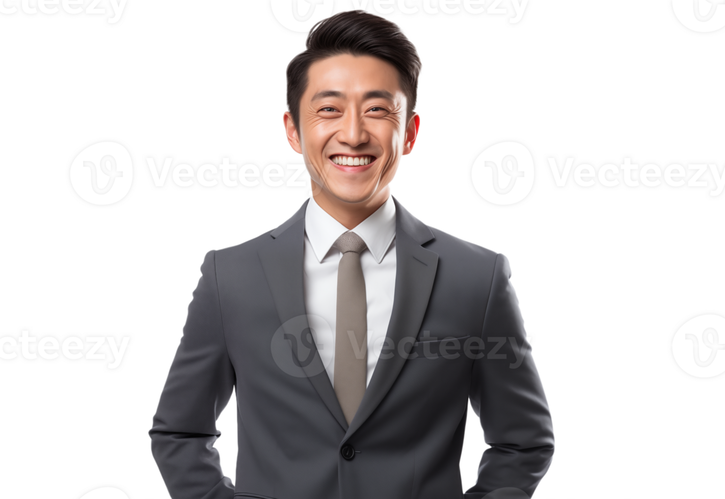 AI generated portrait of happy and joyful asian businessman png