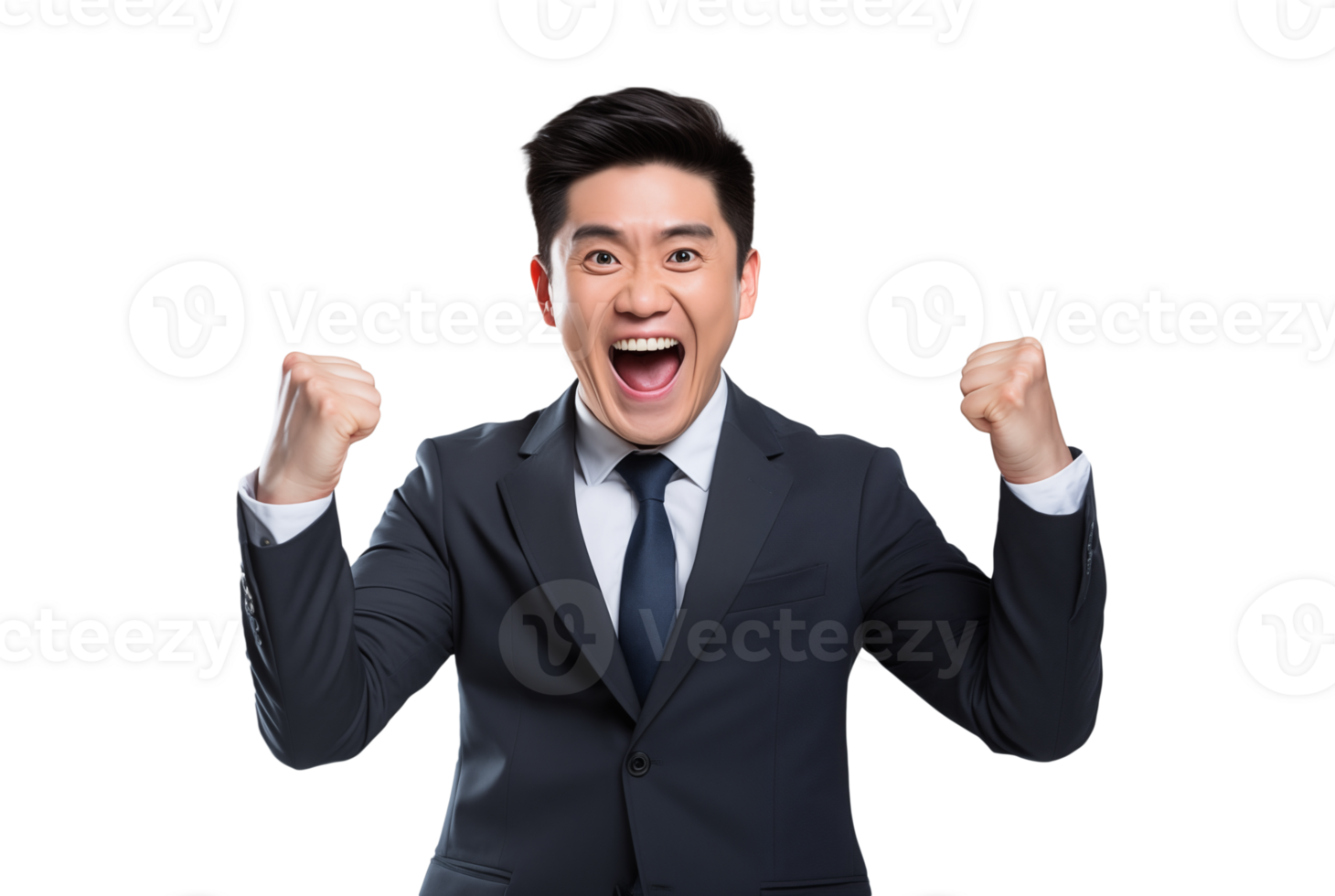 AI generated portrait of happy and joyful asian businessman png