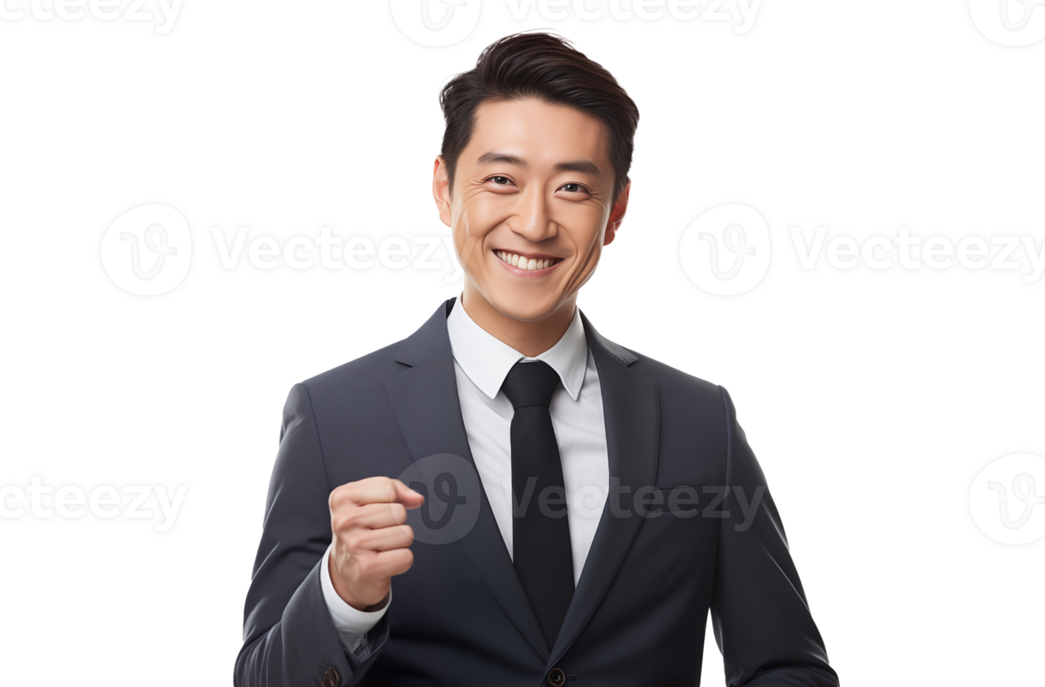 AI generated portrait of happy and joyful asian businessman png