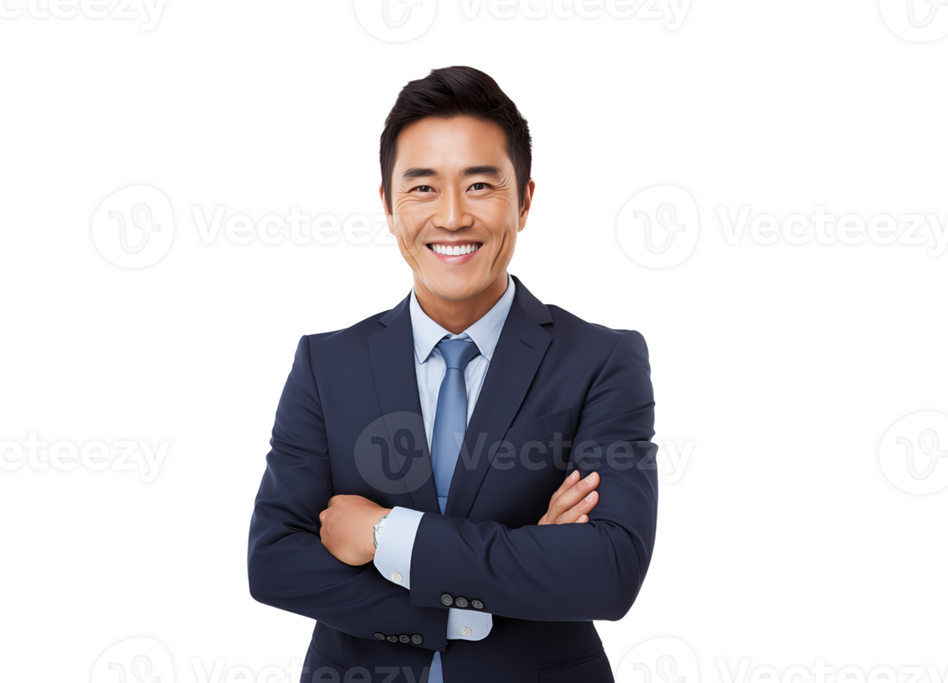 AI generated portrait of happy and joyful asian businessman png