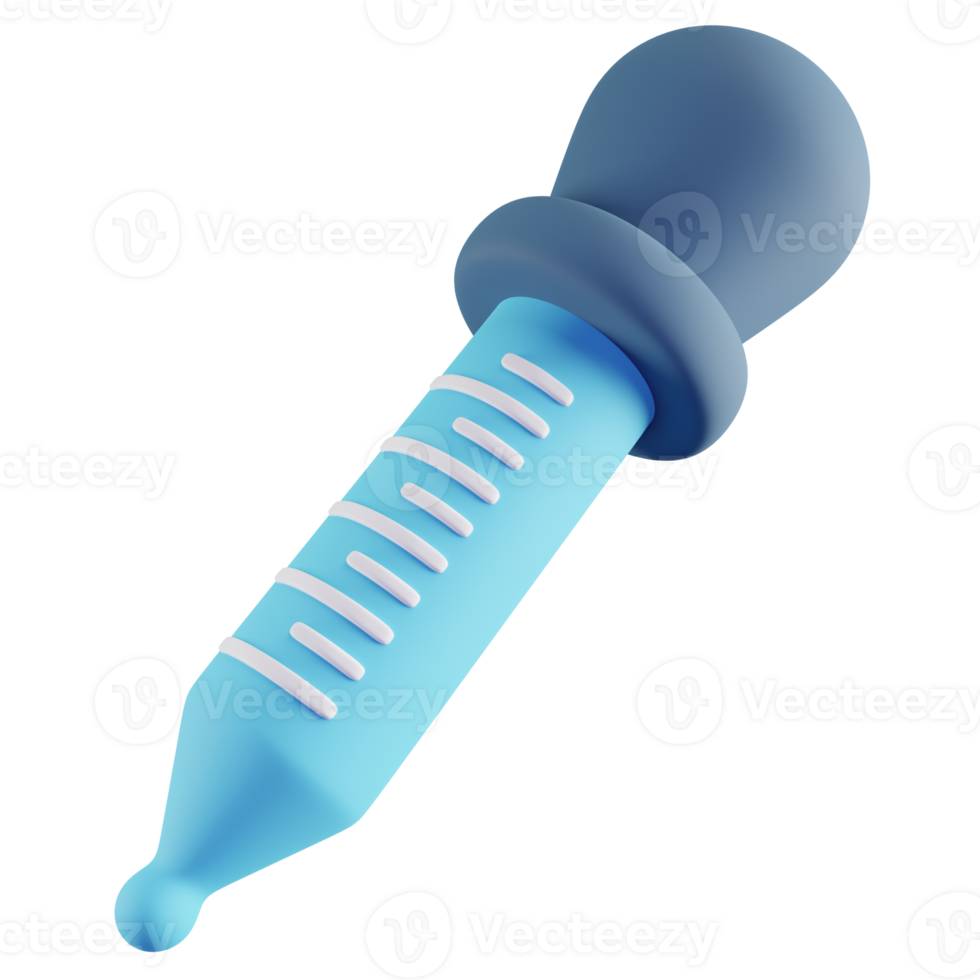 3D Illustration of Blue Dropper png