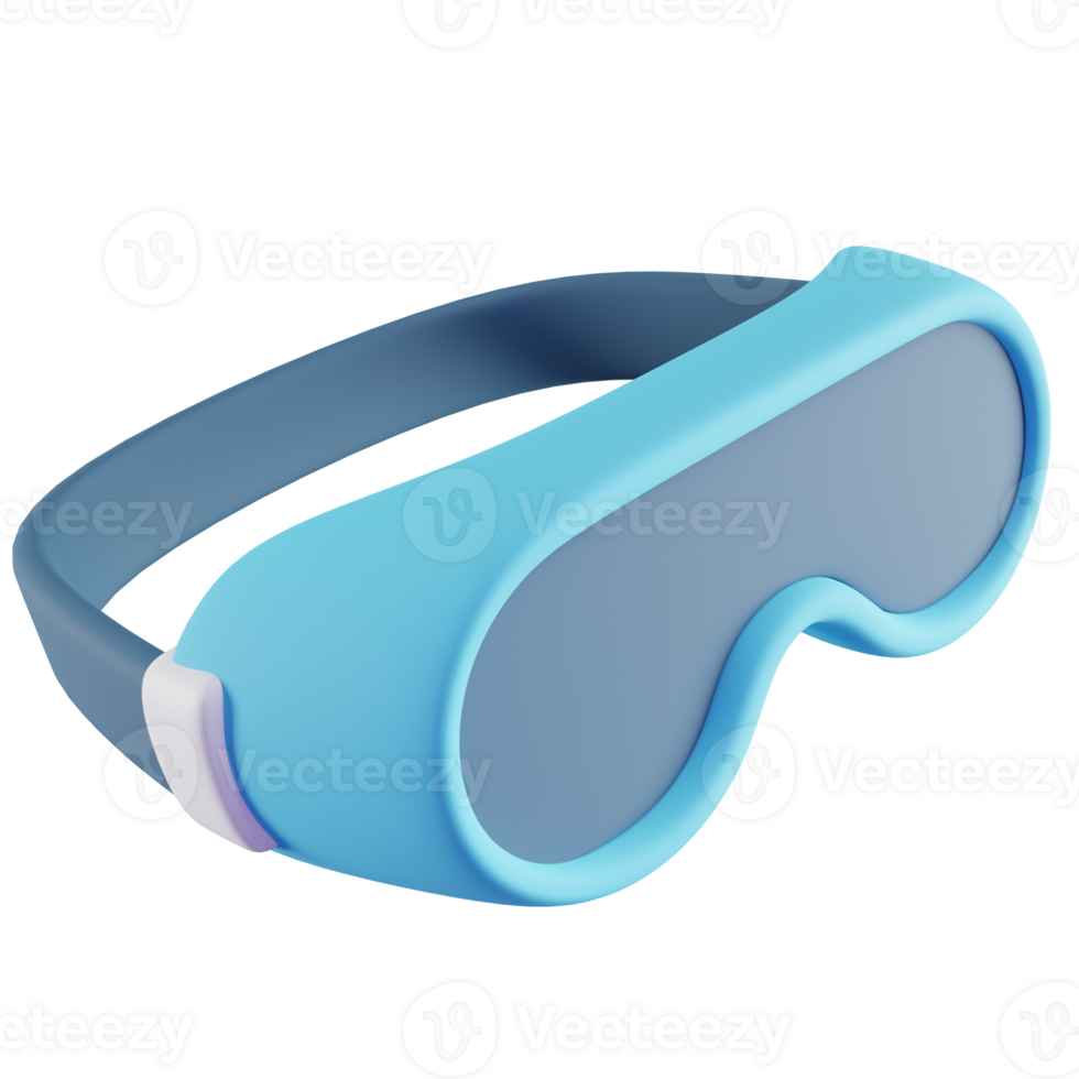 3D Illustration of Blue Safety Goggles png