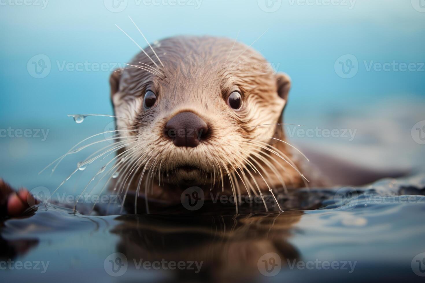 AI generated Graceful Otter underwater. Generate Ai photo