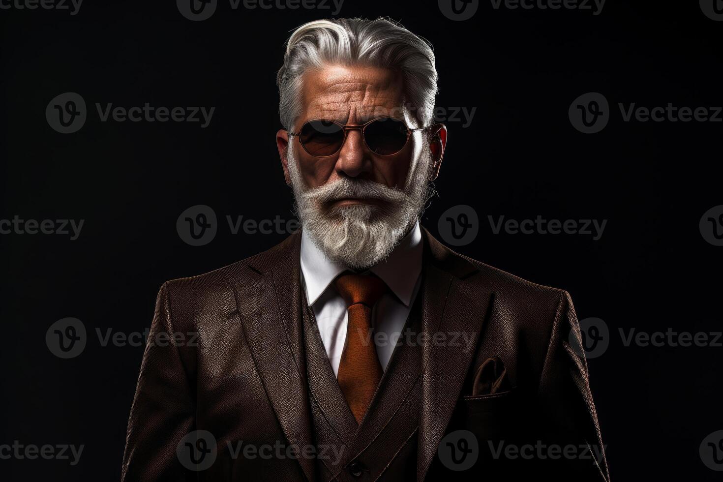 AI generated Distinguished Old businessman suit. Generate AI photo