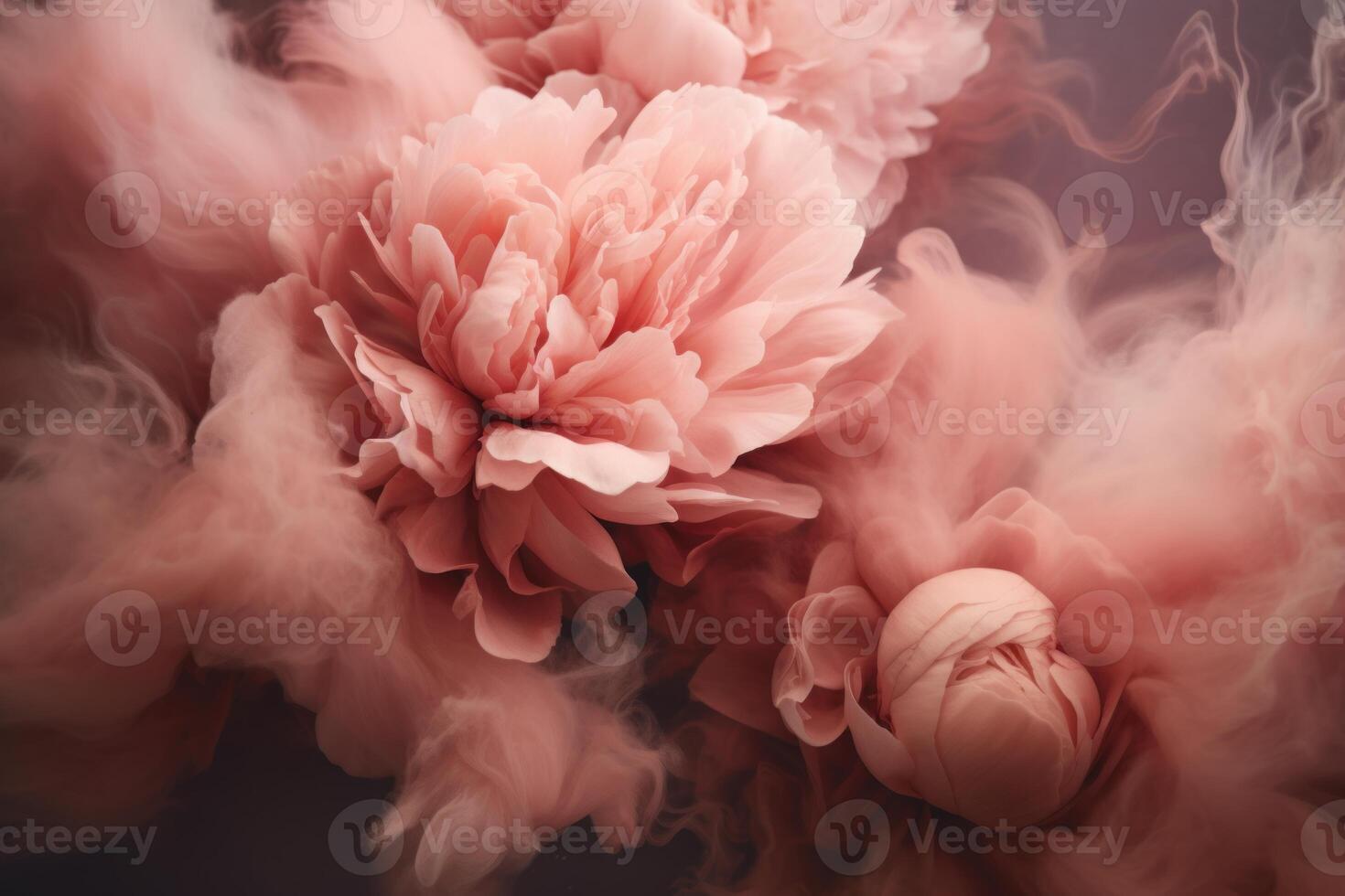 AI generated Delicate Smoke peony pink. Generate Ai photo