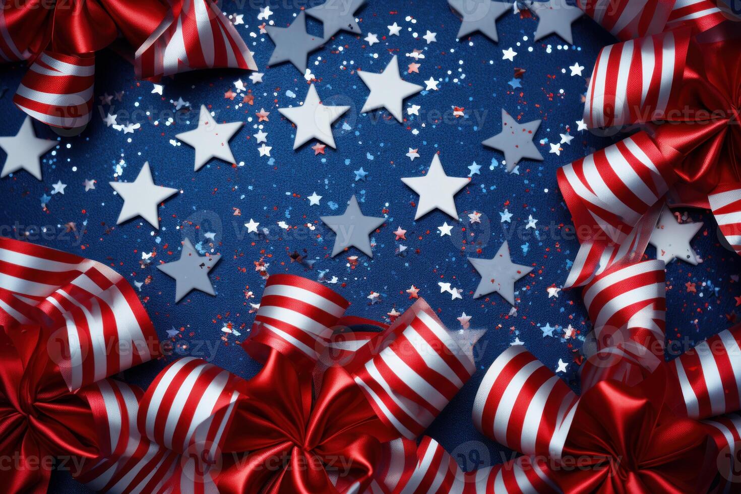 AI generated Sparkling Patriotic stars glitter. Generate Ai photo