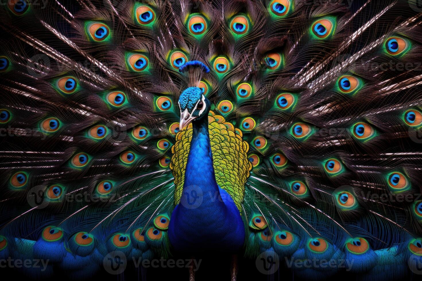 AI generated Luxurious Peacock oriental flower. Generate Ai photo