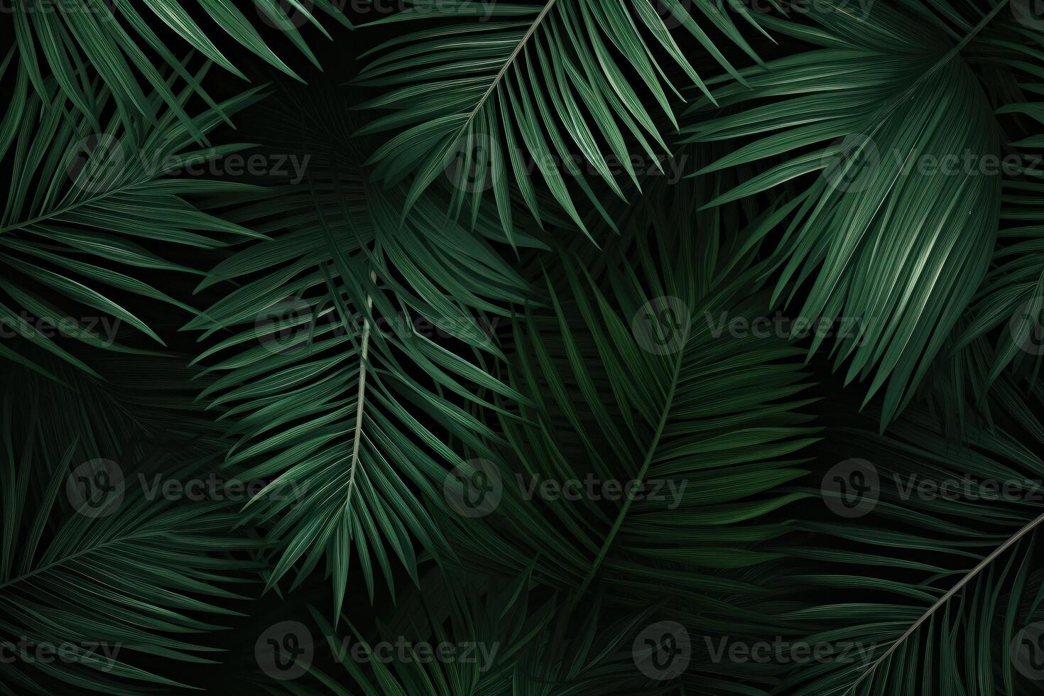 AI generated Broad Palm leaves tropical. Generate Ai photo