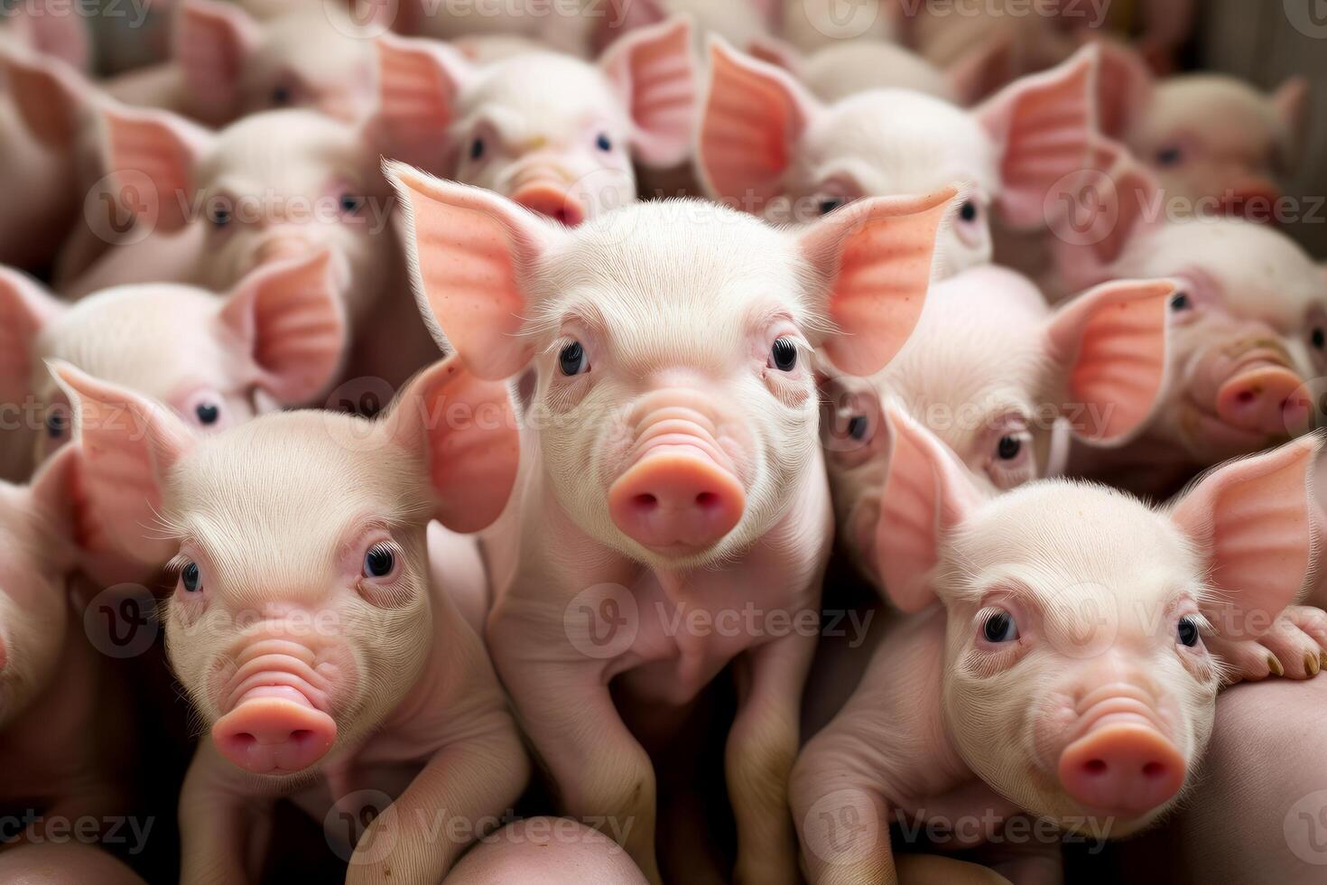 AI generated Rustic Piglet pig farm. Generate AI photo