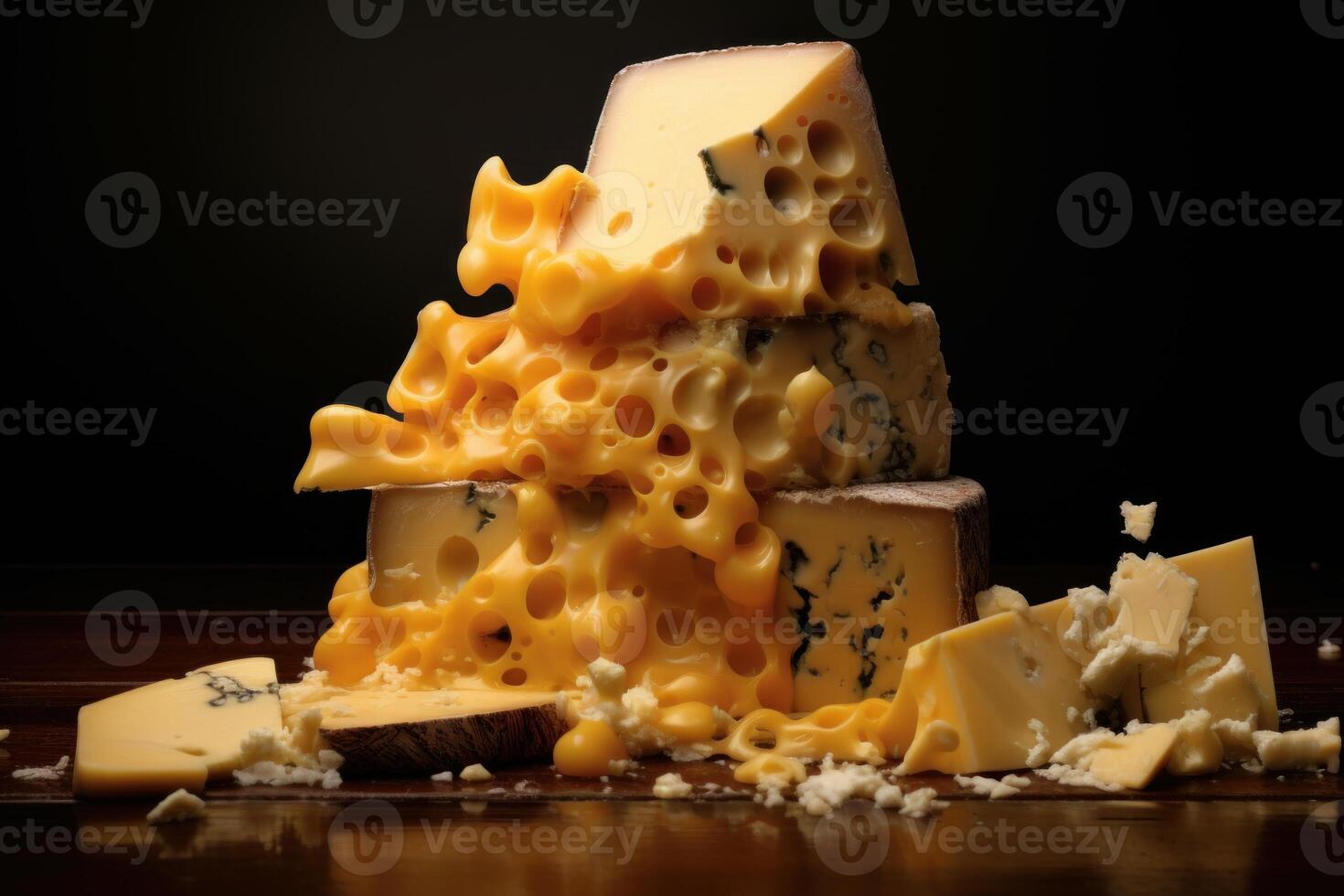 AI generated Creamy Cheese piece block. Generate AI photo