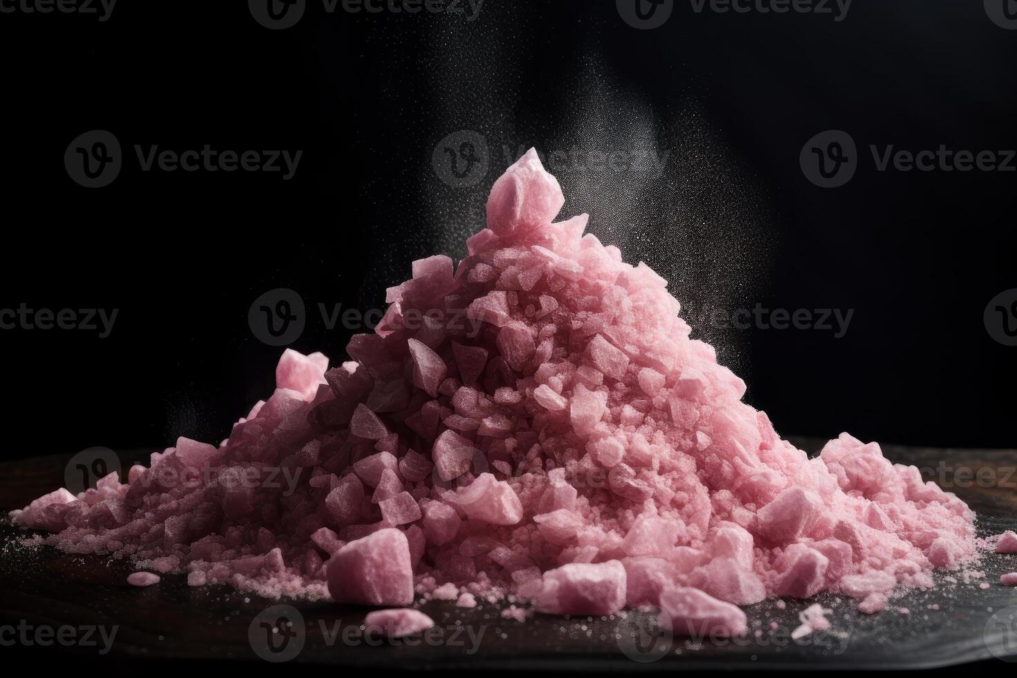 AI generated Crystalline Pink black salt on background. Generate Ai photo