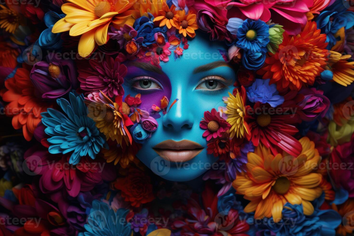 AI generated Beautiful Person flower bouquet. Generate Ai photo