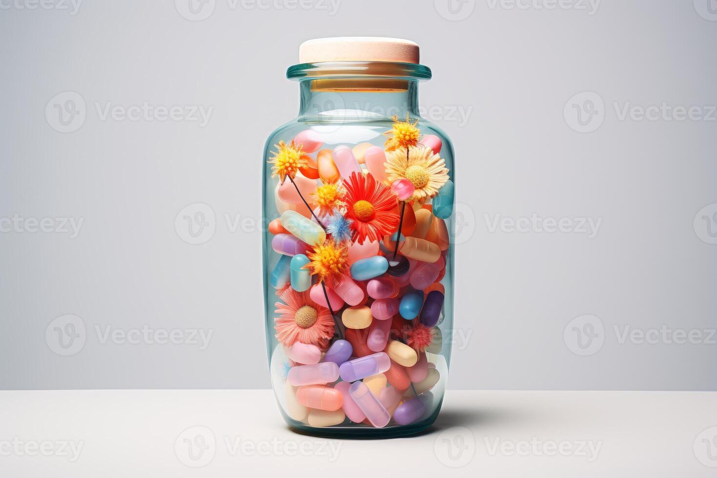 AI generated Metallic Steel pills jar. Generate Ai photo