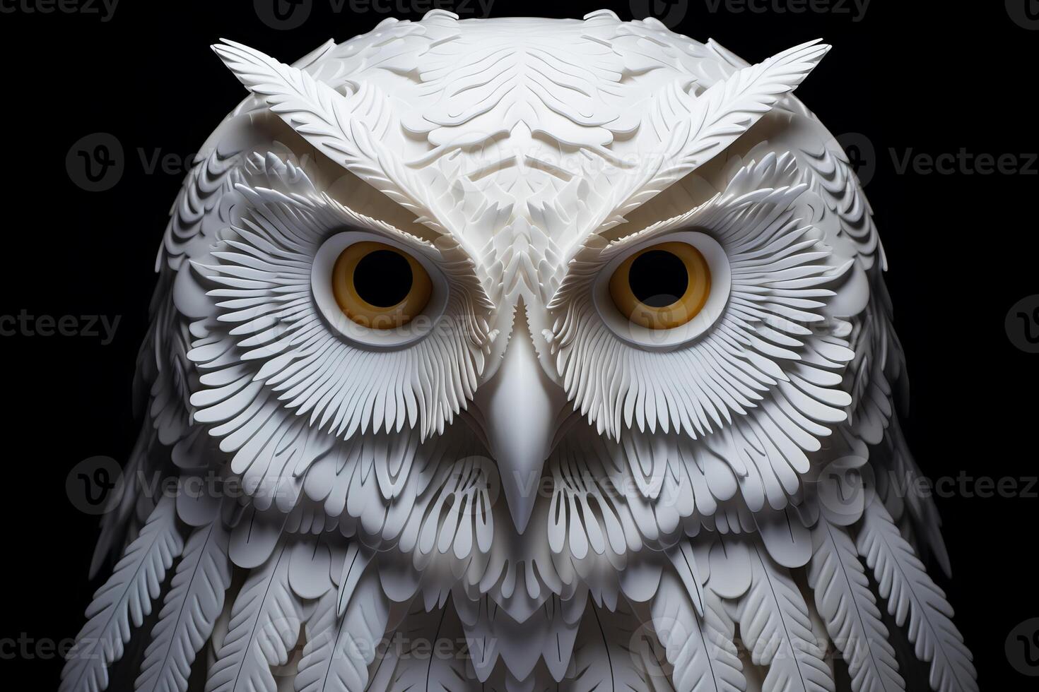 AI generated Silent Polar owl winter. Generate Ai photo