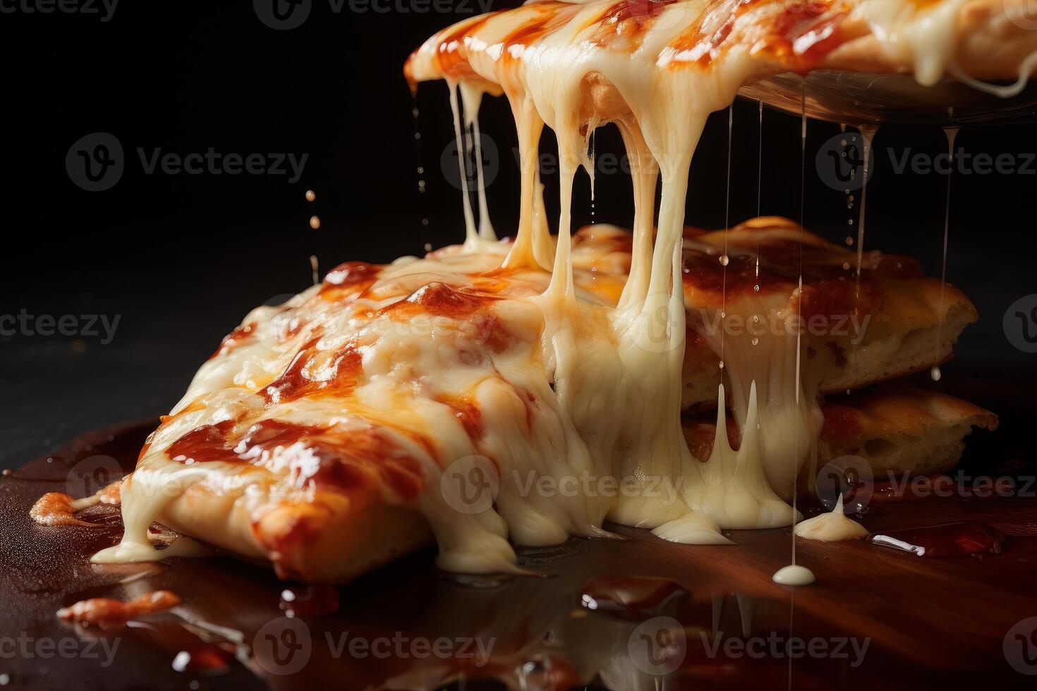 AI generated Savory Hot pizza melted cheese. Generate Ai photo