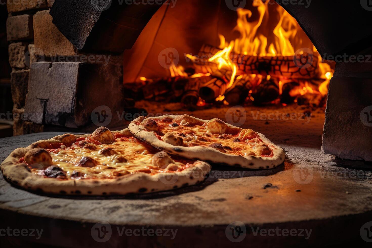 AI generated Mouthwatering Pizza oven food. Generate Ai photo