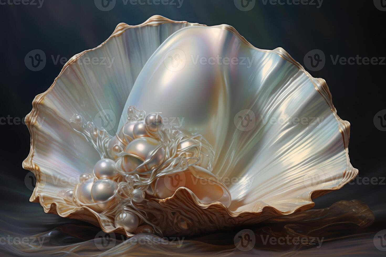AI generated Lustrous Sea pearl shell perfect. Generate Ai photo