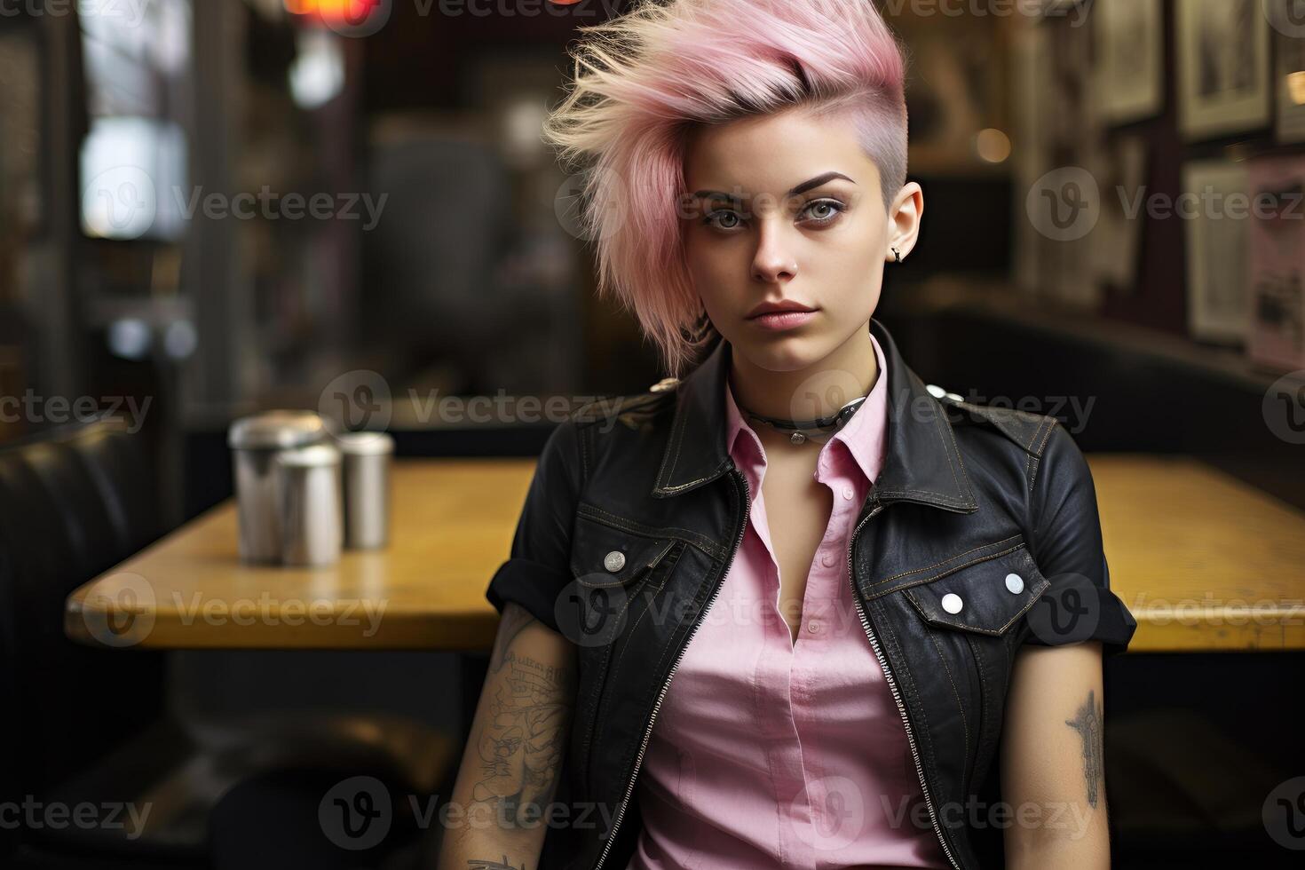 AI generated Enterprising Punk business teenager. Generate Ai photo