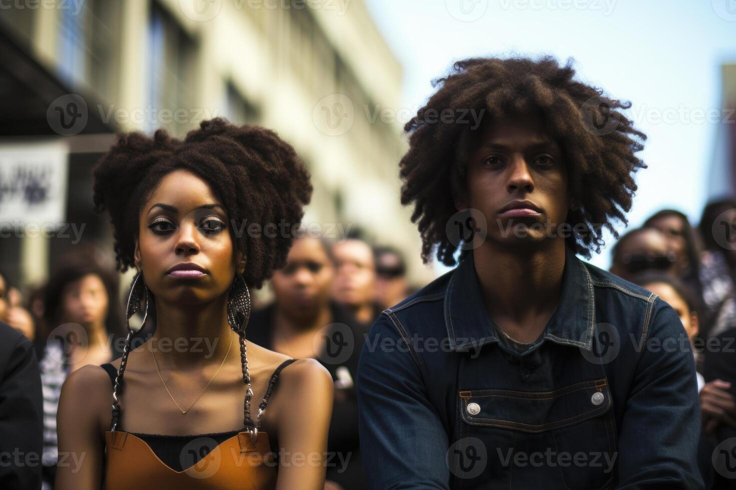 AI generated Unyielding Protest black people. Generate Ai photo
