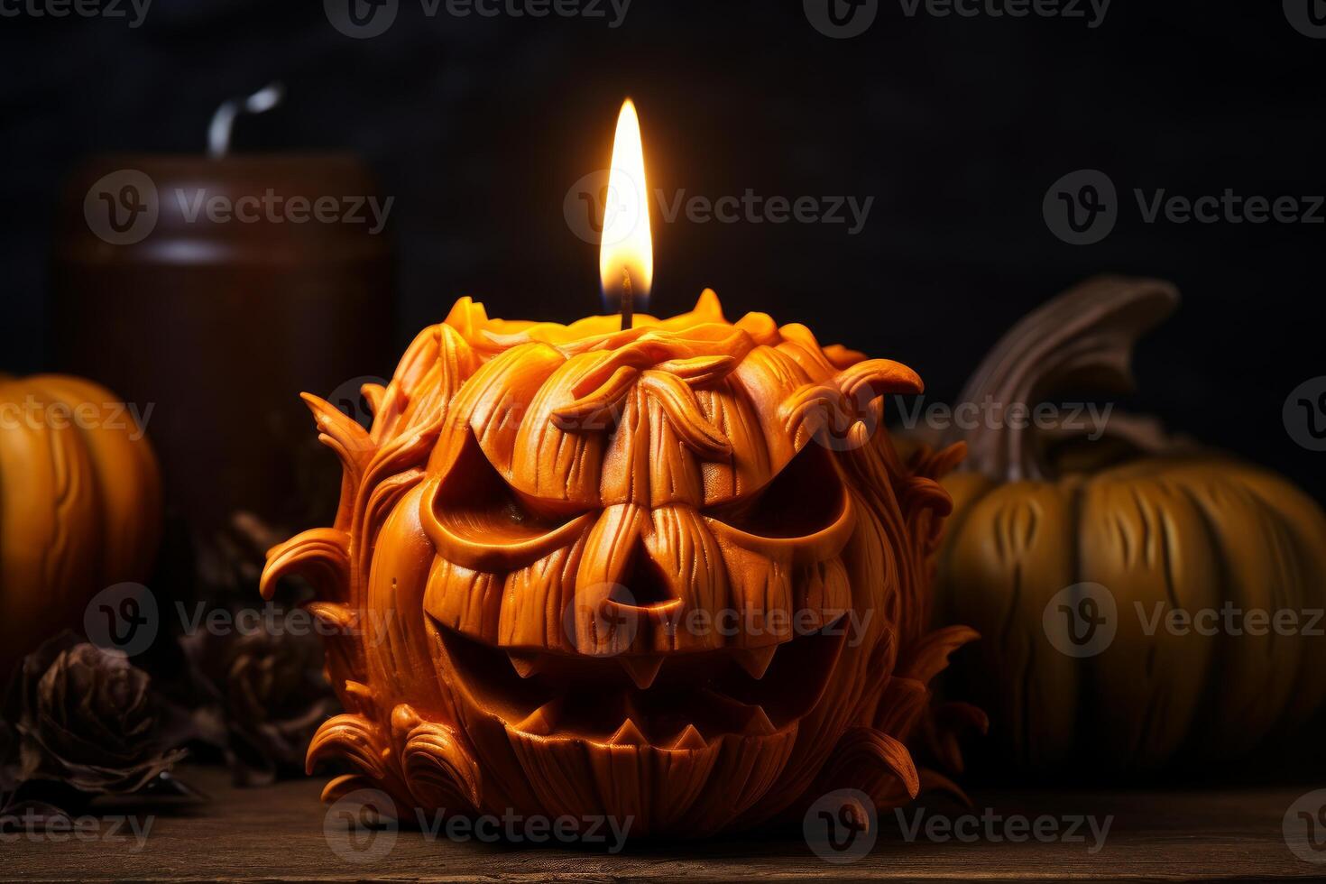 AI generated Orange Pumpkin halloween. Generate Ai photo