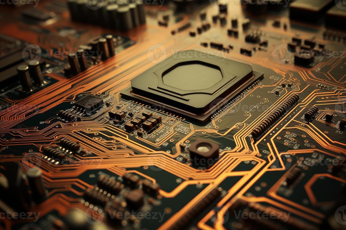 AI generated Intricate Printed digital circuit. Generate Ai photo