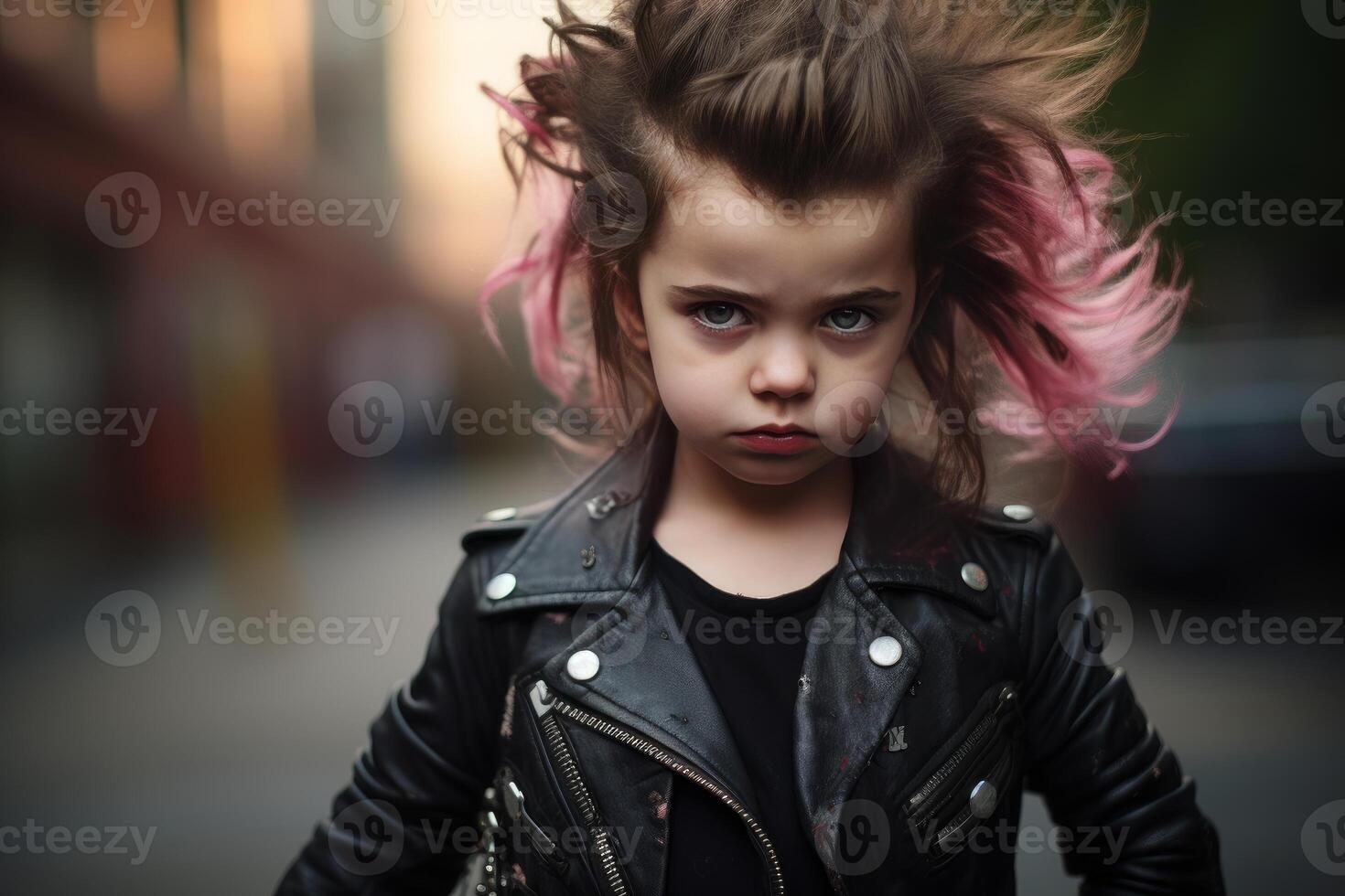 AI generated Eclectic punk colorful girl. Generate Ai photo