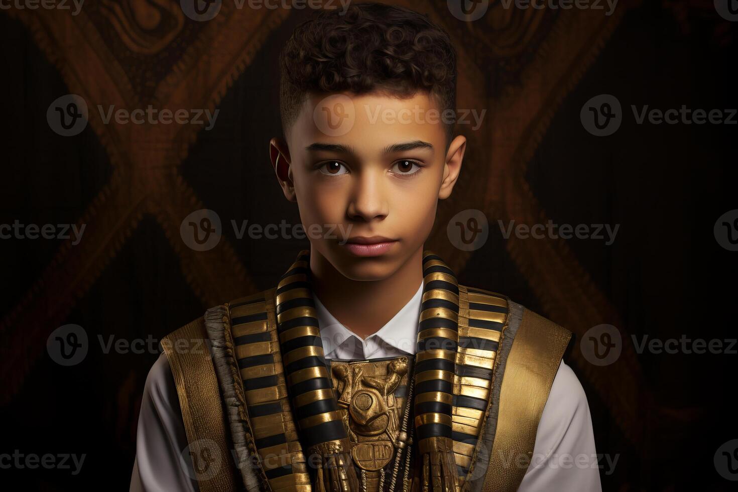 AI generated Majestic Portrait of young tutankhamun. Generate Ai photo