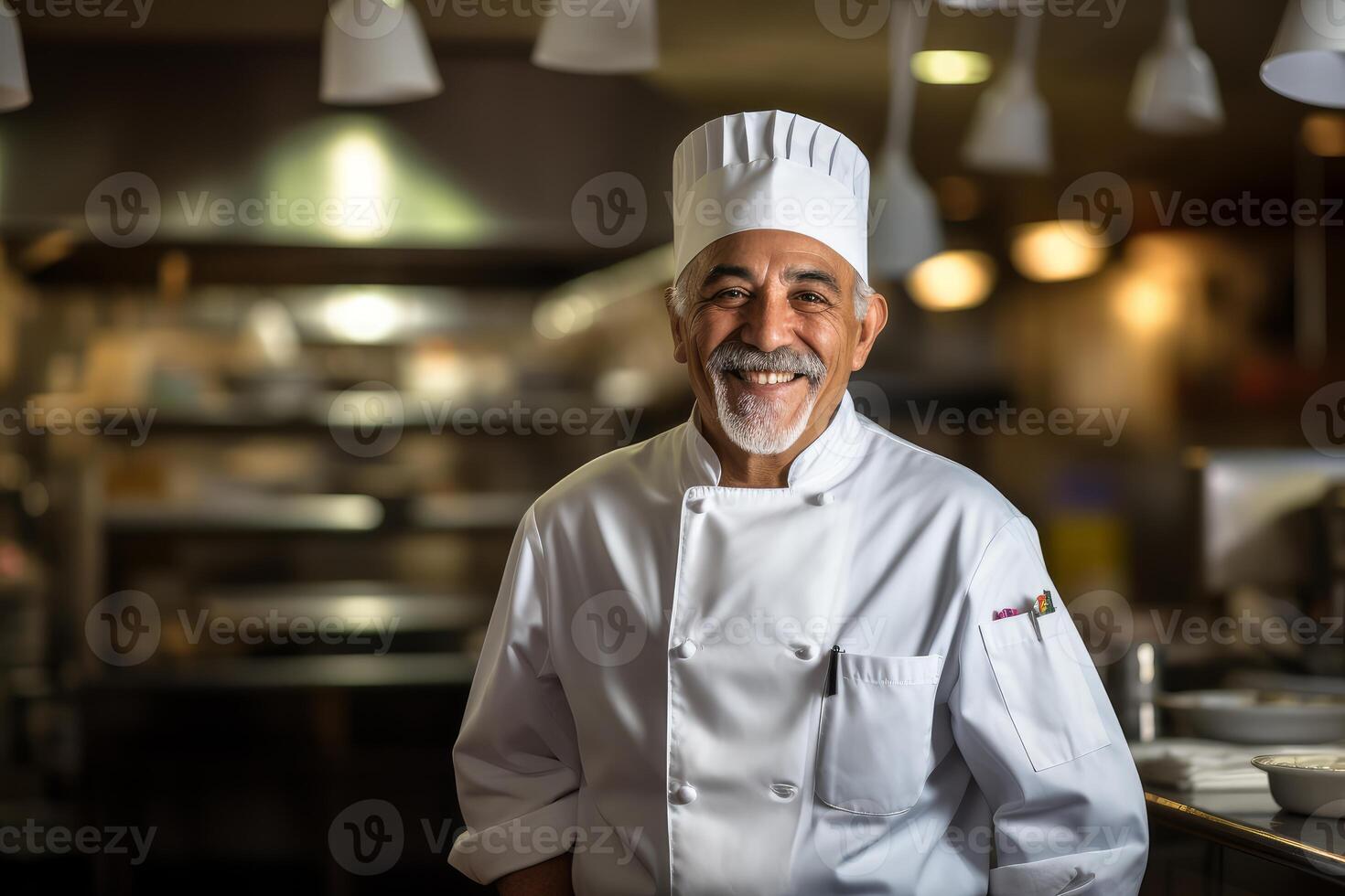 AI generated Culinary-savvy Portrait male chef. Generate Ai photo