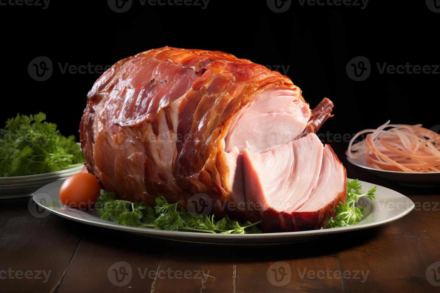 AI generated Tender Pork ham. Generate Ai photo