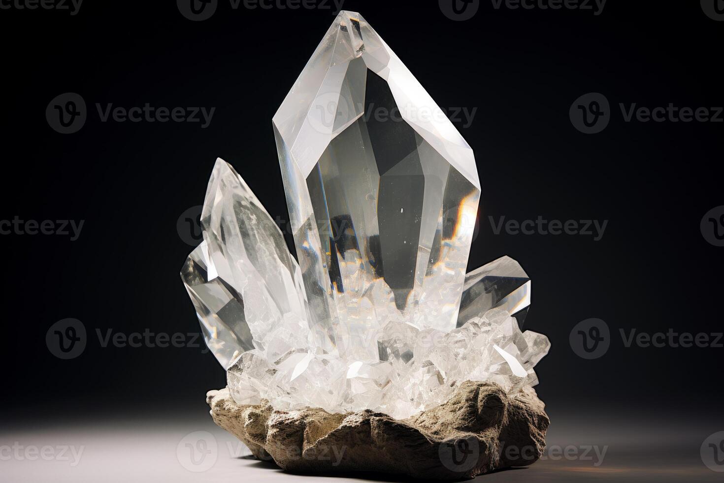 AI generated Translucent Quartz crystal glossy. Generate Ai photo