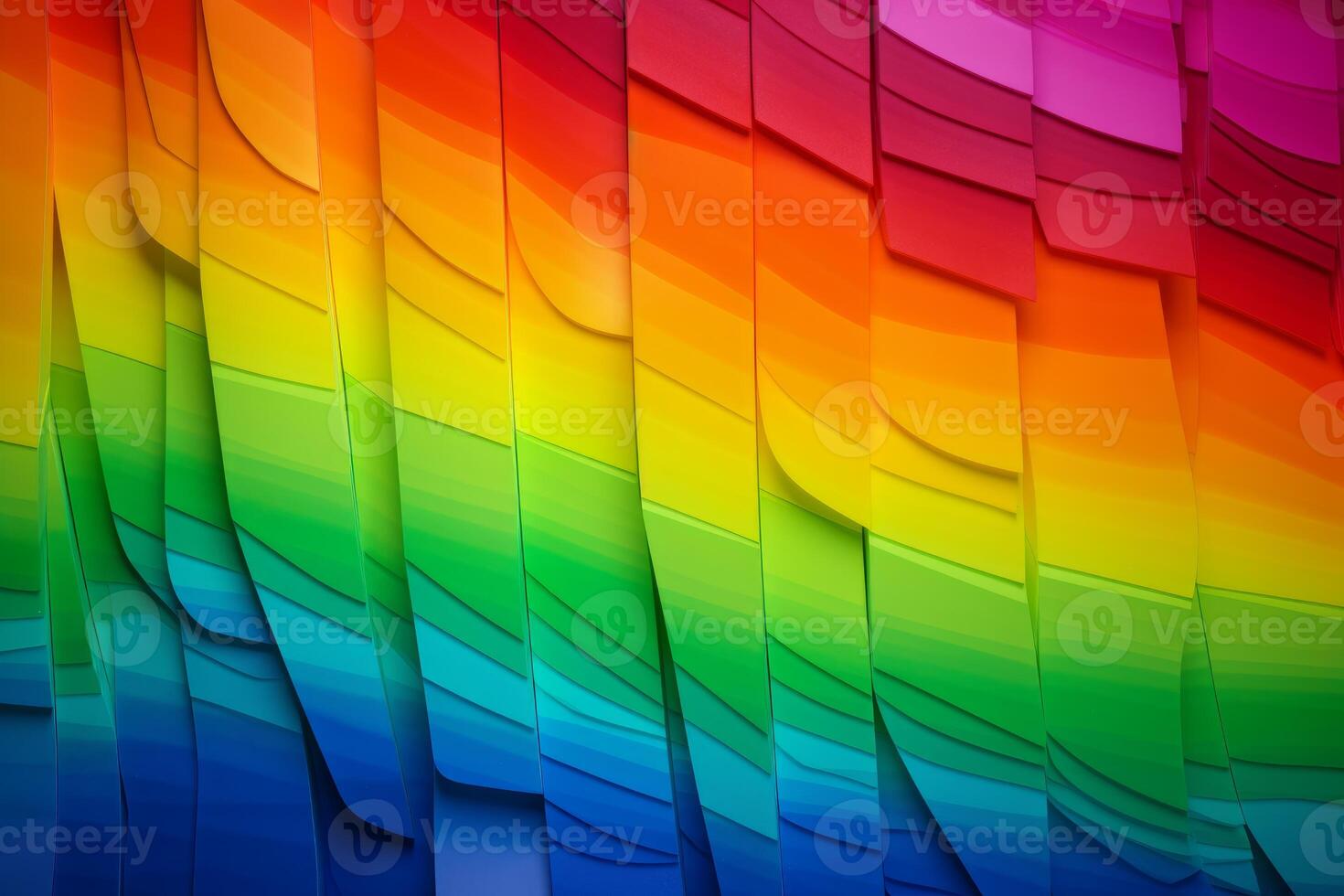 AI generated Multihued Rainbow colorful flag. Generate Ai photo