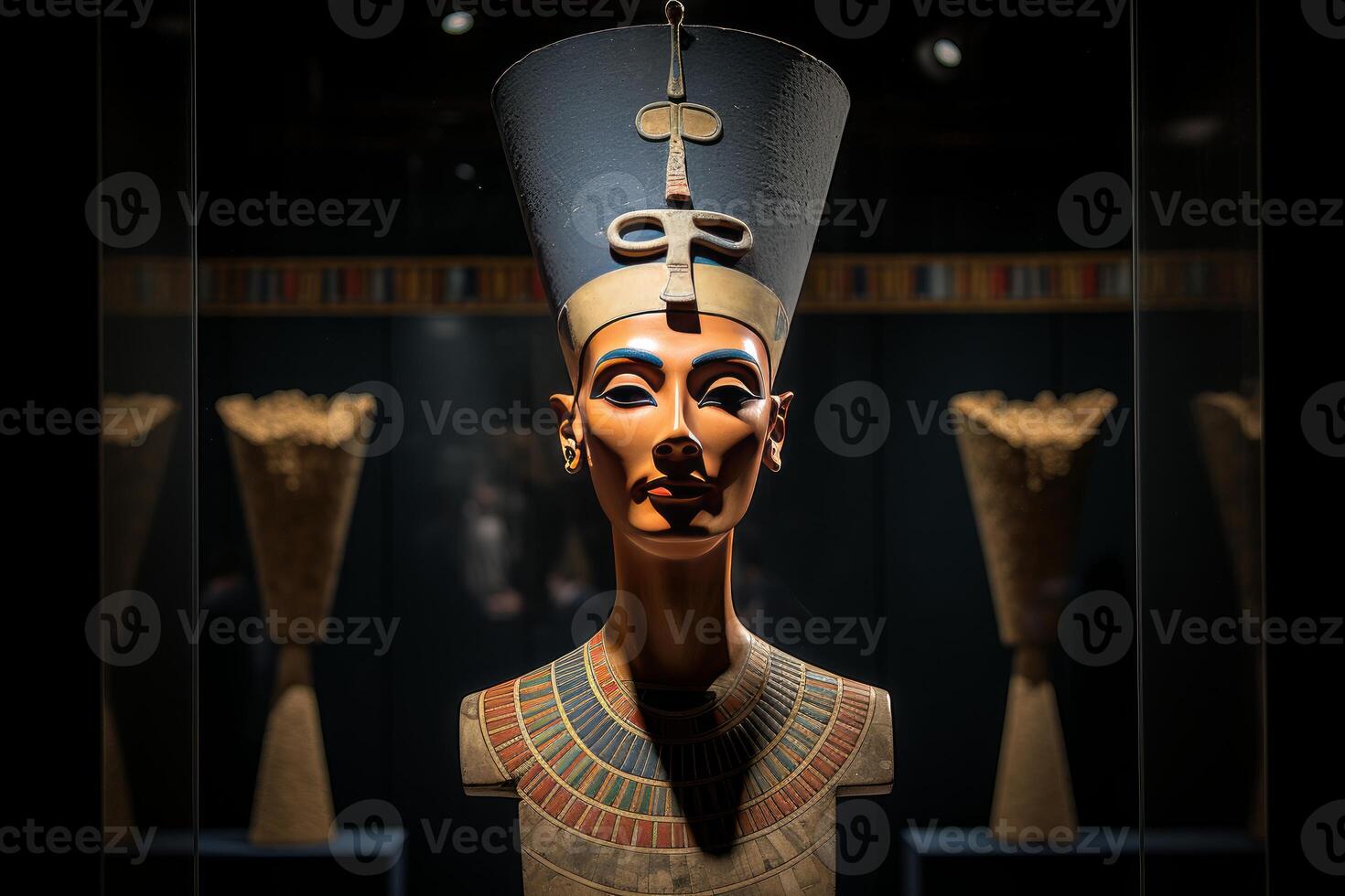 AI generated Regal Queen nefertiti beauty. Generate Ai photo