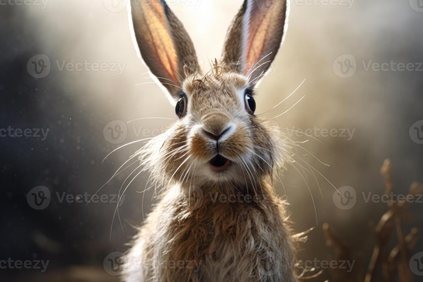 AI generated Captivating Side view portrait of wild rabbit. Generate ai photo