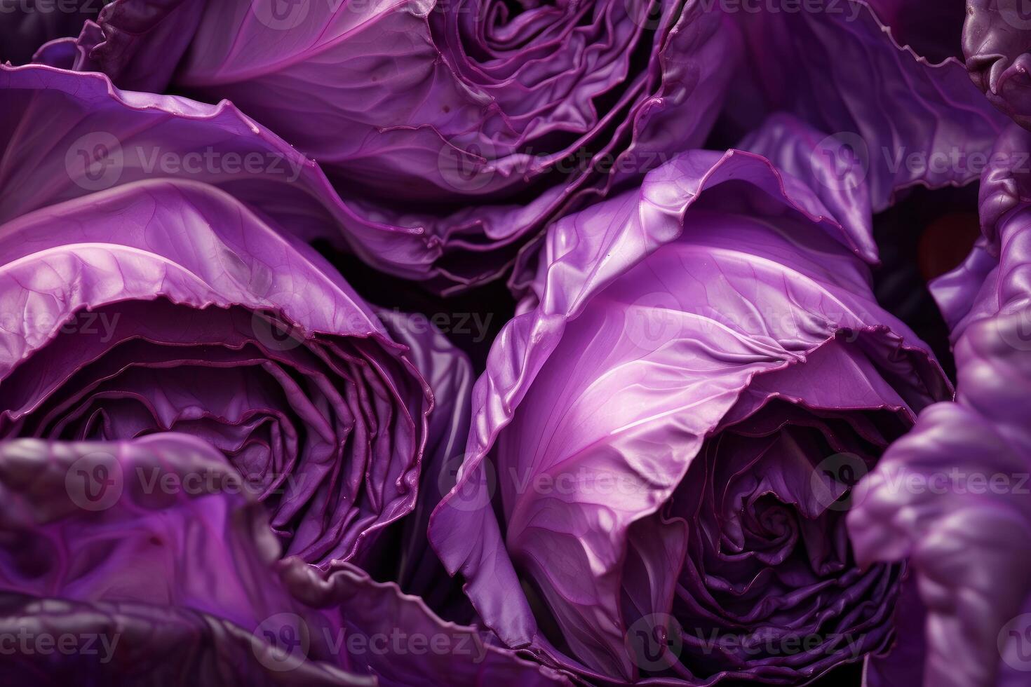 AI generated Textured Red cabbage closeup. Generate AI photo