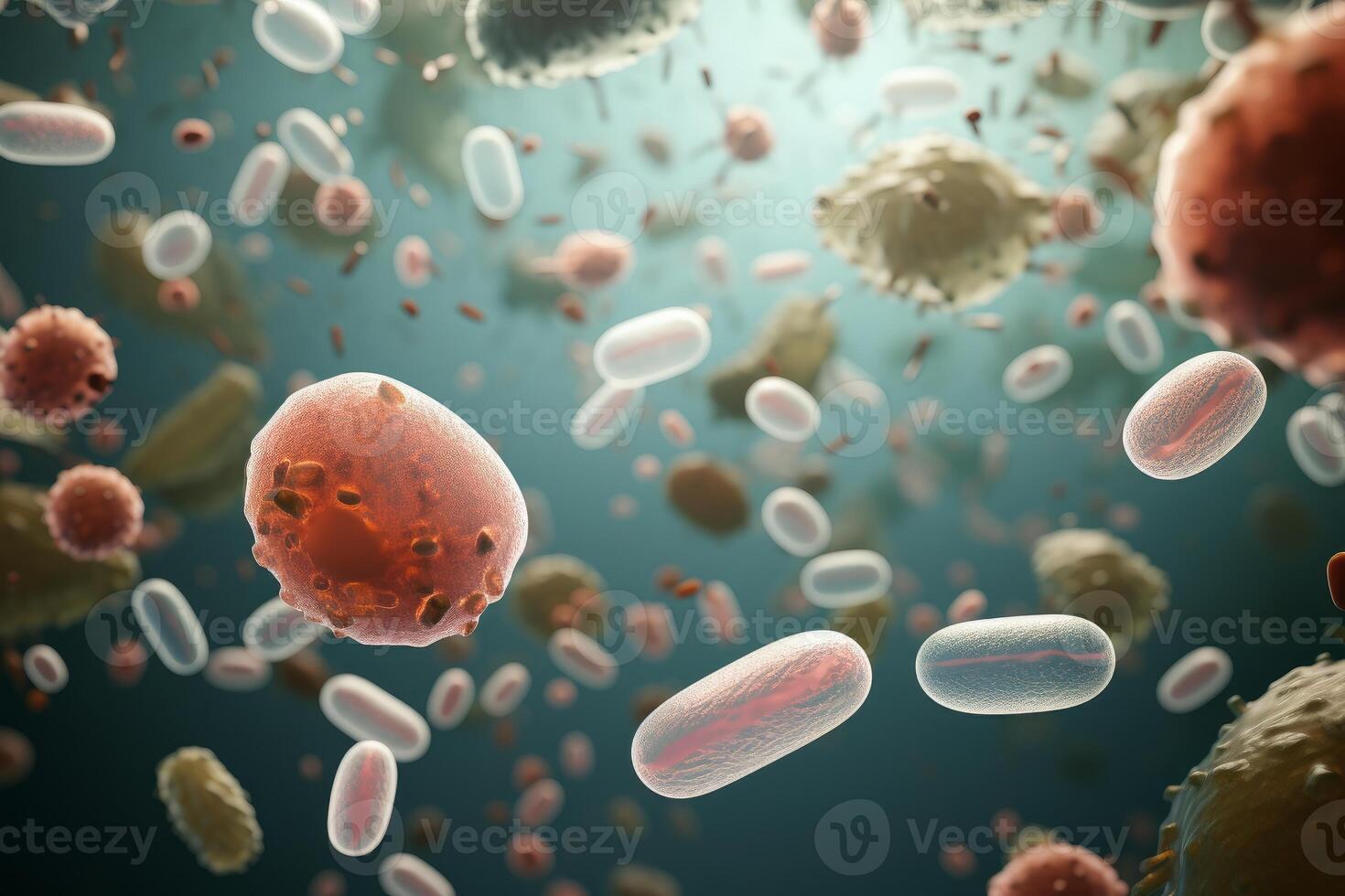 ai generado educativo realista bacterias laboratorio. generar ai foto